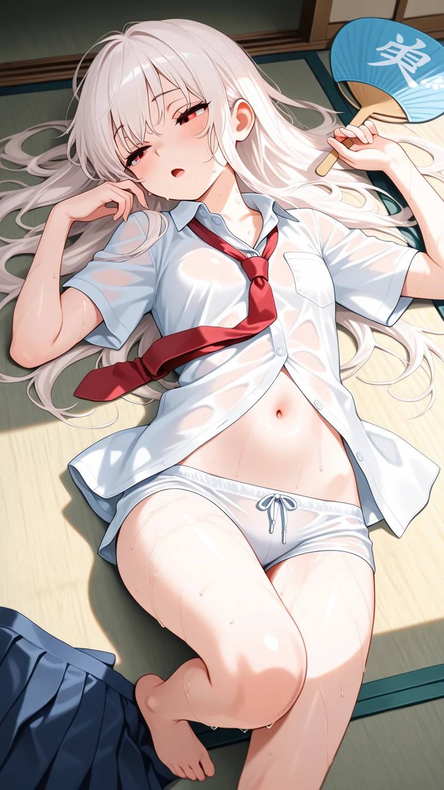 emilia (Also:zero),pointy ears,gAlsoy hair,gray hair,very long hair,dull bangs,purple eyes,crown blade,side lock,×hair ornament,flowers in hair,purple ribbon,very long hair, background,purple background,
whole body,arms on both sides,smile,1 cat,See you soon,
£ ä ̧,removed collar,gem,baAlso shoulders,cleavage,pleated skirt,white skirt,white dAlsoss,frills,removed sleeve,wide sleeve,frills袖,long sleeve,white stockings,, exquisite visuals, High resolution,masterpiece,highest quality,, exquisite visuals,High resolution,masterpiece,highest quality,18-year-old,young woman,beautiful fingers,beautiful long legs,beautiful body,beautiful character design, highest quality, High resolution, High resolution, 1 girl, alone, angle from below, chest exposed, fluffy chest, cleavage,ぼっ起nipple, 固nipple,, troubled expression,red face, sweaty, soaking wet, See through, lift the skirt,彼女はスカートをhandで持ち上げて見せました.、 crotch line, hip line, , beautiful leg line, water droplets running down the legs, Lower body soaking wet, My waist was wet, excessive crotch splash, Three-dimensional effect of body parts, realistic skin texture, focused on feet, kneel down, spread your knees, bright room, , lighting from below, ,platinum blonde,medium hair,red eyes、not wearing underwear、not wearing a bra、not wearing pants、thin pubic hairは丸見え、nippleも丸見え、胸から下はnot wearing clothes、全naked、素っnaked、not wearing clothes、stand with your legs straight、i don't'don't wear anything on bare skin、All my breasts are exposed、not wearing underwear、片方でlift the skirt'hand、pubic hair exposed、thin pubic hair、beautiful pubic hair、はだけてchest exposed、シャツを着てないのでnippleが丸出し、I can see your breasts、nippleが丸出し、nippleが丸出し、handでシャツを引っ張りnippleを見せている、handでシャツを引っ張りnippleを見せている、handでシャツを引っ張りnippleを見せている、naked、belly button、nipple、胸元をぐっと開いてnippleを見せる、belly button、belly button丸出し、belly button及びnippleが丸出しになっている状態