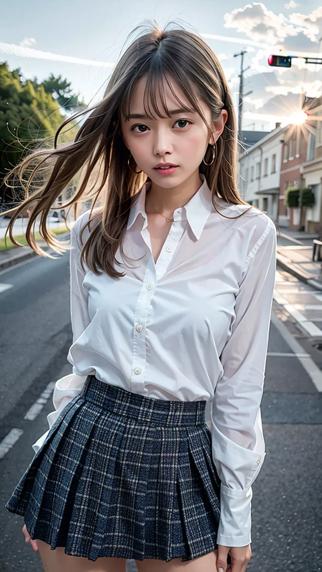 ((Extremely precise and accurate anatomy)), (((Low angle shooting、Looking into the camera:1.22,Leaning forward、Open shirt、No underwear)))、(((8K、Highest quality、masterpiece、Ultra-high resolution)))、(Realistic:1.4)、RAW Photos、(Real skin texture:1.3)、(Film Grain:1.1)、((Are standing、Skirt flutters in strong winds、Under the skirt、Do not bend your legs、don&#39;t bend your knees、Spread your thighs、Beachサイド、))、One Girl、Beautiful and detailed eyes and face、masterpiece、Highest quality、close、thin、Japanese Uniform、dynamic、barefoot、Various po(masterpiece), (Highest quality), (Very detailed),(Disheveled Hair),(shape), (One Girl), (bikini), Are standing, Fashion Model, View your viewers, (interview), (Beach),Beautiful details, Delicate and beautiful face, floating,(High chroma),(Colorful splashes),Colorful bubbles,(The Shining), Focus on the face,  Hair Ring, Floating Flowers, Floating Hair, (The Shining), Best lighting, Best Shadow,