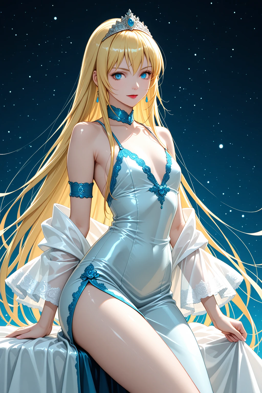 Cute Girl, (masterpiece, best quality:1.2), Sailor Moon,1 girl, alone,blonde hair,long hair,jewelry,whole body,Double tail,White gloves