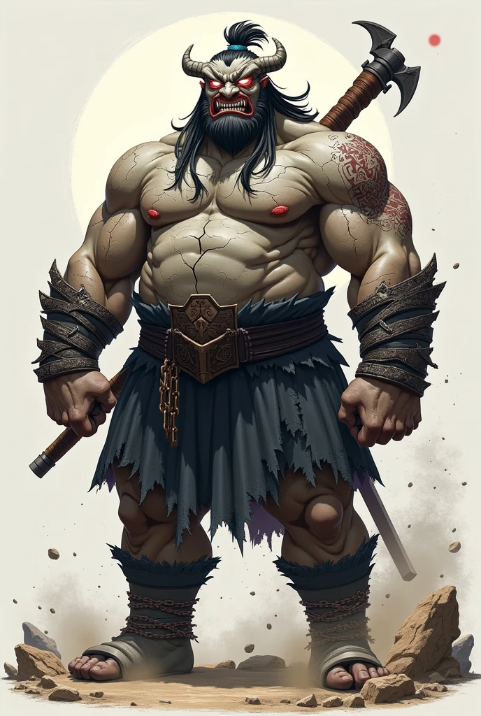muscle、male、male、Strong、Thick arms、Thick Chest、Massive abdominal muscles、Minimal costumes、loincloth、Warrior、carpenter、blush、Sweat、Heavy breathing