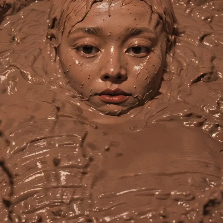 ((Full body shot)) Attractive Japanese Woman with a sad face, peeing self, worried, ((peeing)),, 1 Girl, (Big :1.2), Abs, Perfect Body, Ultra Detailed Face, Detailed Lips, Fine Eyes, double eyelids, ((sweating)), ((sexually aroused:1.5)), ((Best quality, 8k, Masterpiece :1.3)), pretty woman, 1girl, huge breasts :1.3, slender figure :1.1, liquid chocolate splash, chocolate drips on skin and nose, falling chocolate from above, brown liquid drips, Chocolate shower, brown liquid splashes, Oily skin, ((seductive:1.5)), chocolate waterfall, chocolate pouring onto her hair and shoulders, smothered in liquid, covered with brown goo, made of smooth brown goo, dripping on her skin, brown slime, black hair, detailed, (chocolate pouring in background)+ shiny skin, ((chocolate pouring down)), yellow oil sludge, covered in oozing brown goo, chocolate river, made of smooth brown goo, dark chocolate paint, chocolate sauce, covered with pudding