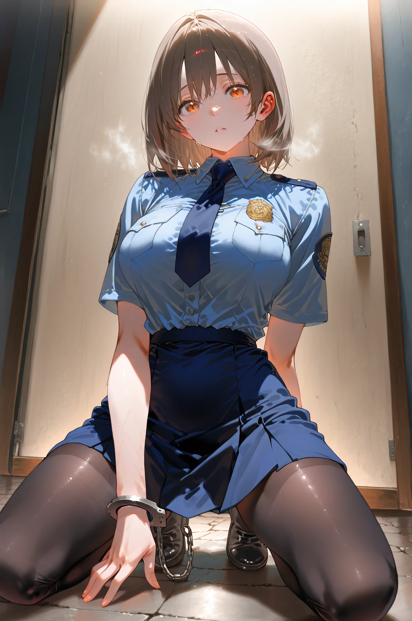 (masterpiece), woman,White one-piece nurse uniform,Nurse cap,Small breasts,Natural light, Realistic, skinny, vapor, (Please lift your skirt), (urination), With a smile. Panties under white stockings,Long nipples,Areola,See-through bra,Cotton panties,Stethoscope