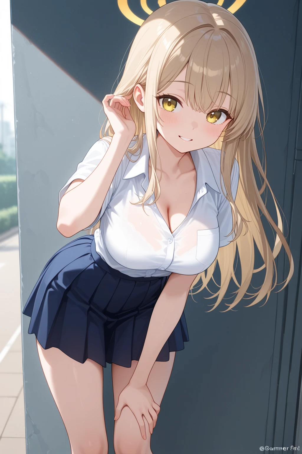 Character Focus、From above(uniform:1.3)、(Plain beige clothing around the waist:1.5、(black tights)、露出したNipples、(Black Pantyhose)、(Waist tie:1.3)、(White collar付きシャツ:1.4)、((White collar、buttonを外した、Short sleeve):1.2)、(Red Plaid Pleated Skirt:1.3)、((necklace、Colorful Bracelets、× Hair Accessories):1.2)、Very detailed、(8K、RAW Photos、Highest quality、masterpiece:1.2)、(Very detailedな8K壁紙)、shape、Professional Lighting、Sharp focus、Written boundary depth、Browsing Caution、Clear Eyes、Perfect ???????、With a girl、15-year-old student、Black gal(Dark Skin:1.2)、(Oily skin、Glowing Skin、Glowing Skin、Sweat:1.2)、smile、plump太もも、huge、Fully visible、Big Breasts、(button:1.4)、Skirt lifted、blue eyes、Blonde、(Compensation:1.1)、(Black Knee Socks 1.6)、:1.6、Brown Loafers、sitting、((Leg spread:1.5))、on the road、No panties、Pastel color pee、&#39;s panties are visible、((Pastel colored panties))、((Tecateca panties))、((Normal position:1.4))、(((Crouchポーズ)))、((I was made to sit with my legs apart...))、Cowgirl、Crouch、Leg spread、、blazer、(8K、masterpiece、Highest quality、Super detailed、Professional Lighting、Beautiful Face)、 Black gal(Dark Skin:1.2)、(correction:1.1)、Nipples（short、small、small：1.2）nsfw、Two beautiful 18 year old girls、(Group shot:1.2)、(sweater:1.2)、(Tiered flare skirt)、(Gorgeous detailed embroidered panties)、(Skirt Lift:1.5)、Put your hand on your skirt、(Panty shot)、Panty Focus、plump、pubic hair、smile、Black Short Hair、Voluminous straight hair、Parted bangs、Lip gloss、Pale skin、Glowing Skin、(8K、masterpiece、Highest quality、Super detailed、Professional Lighting、Beautiful Face)、 Black gal(Dark Skin:1.2)、(correction:1.1)、Nipples（short、small、small：1.2）nsfw、Two beautiful 18 year old girls、(Group shot:1.2)、(sweater:1.2)、(Tiered flare skirt)、(Gorgeous detailed embroidered panties)、(Skirt Lift:1.5)、Put your hand on your skirt、(Panty shot)、Panty Focus、plump、pubic hair、smile、Black Short Hair、Voluminous straight hair、Parted bangs、Lip gloss、Pale skin、Glowing Skin、
