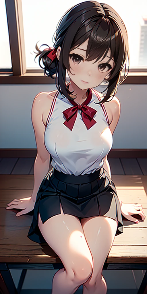 (((Rear view、)))(((sit、Open your legs、Spread your legs, Spread your legs、Squatting and)))((((Torn Costume、Torn Costume、Torn white shirt、)))(((Put your hands behind your head and show your armpits)))(((Angry face、Glare)))((masterpiece)),(Highest quality),Official Art,Very delicate and beautiful,Highly detailed CG,unity 8k wallpaper,Super detailed,Beautiful fine details,Highly detailed face,Outdoor,One girl,alone,Cowboy Shot,Severe,(small:1.2),short hair,Black Hair,Red eyes,Glowing Eyes,bangs,,Collared shirt,White shirt,Long sleeve,Open your arms(((Small breasts)))Suspender skirt,Red Skirt,White socks,loafers,(((NEWS、Naughty pictures)))Japanese-style toilet
