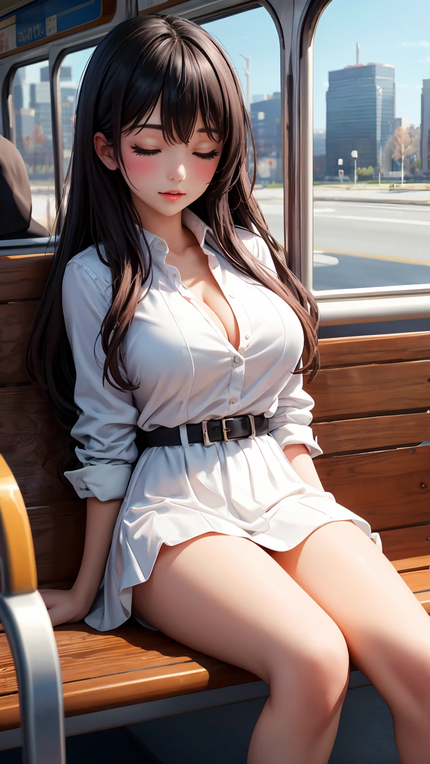 ((Extremely exposed))(High-definition image quality)極Realistic skin texture、High definition face(brown、Very long straight hair、Hair behind the ear、Beautiful moist brown hair、Smooth Hair)((Bright smile))、Gaze(sexyな25歳の女の子、Idol Makeup、Eyeliner)(Fair skin)(Sparkling eyes)Smooth Skin、Realistic skin texture ((Oversized T-shirt、Short length、Cleavage) ((Ultra short denim shorts、damage、Super tight、small、Bite、Unbutton、Ultra low rise、))))Beautiful armpits、On the position of the chest、Round big breasts、Beautiful valley、Ultra-thin waist、Waistline、Long legs、Glitter High Heels((((Seaside cafe during the day))))(((((Medium Full Shot、sexy、Leg spread))))))Erotic and bold pose字Leg spread