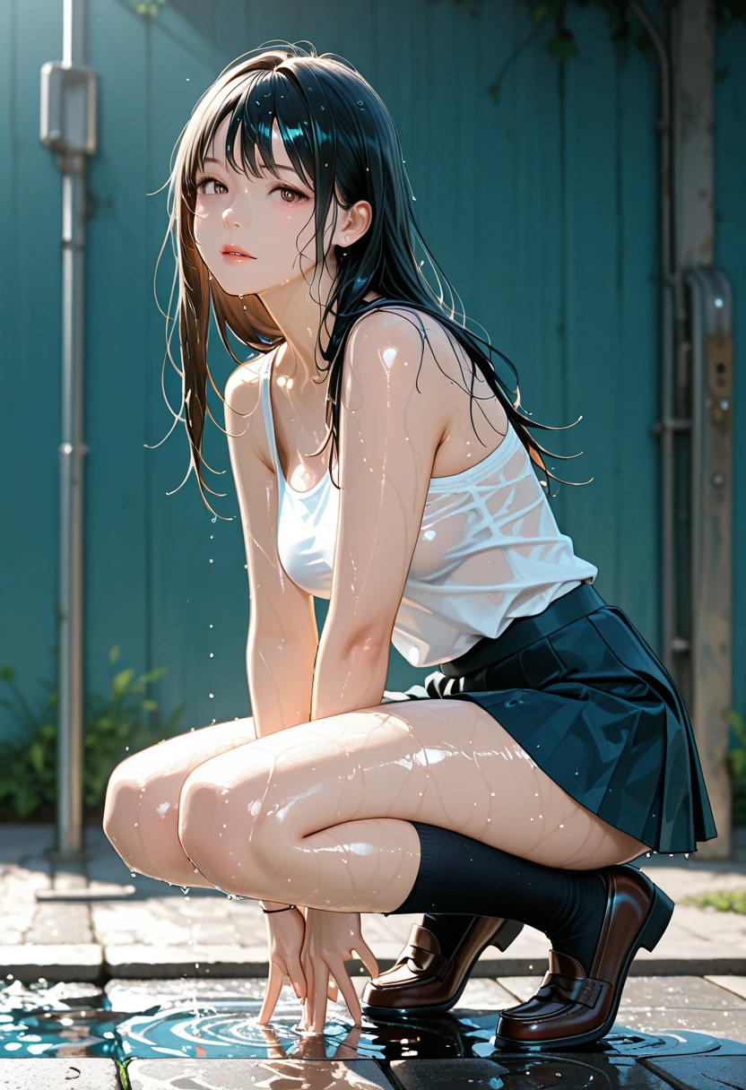 Super beautiful eyes、(highest qualityr:1.6)、(tmasterpiece:1.4)、Detalles intrincados、(Cute and beautiful 20 year old Korean girl:1.3)、(1girll:1.3)、(Cielo detallado:1.2)、(White latex suit:1.3)、angelicales、Agilawood、(Cyber Halo:1.3)、(Small head:1.4)、(pechos grandes y llenos:1.2)、Detalles detallados de los ojos: pupila, multiple eyes