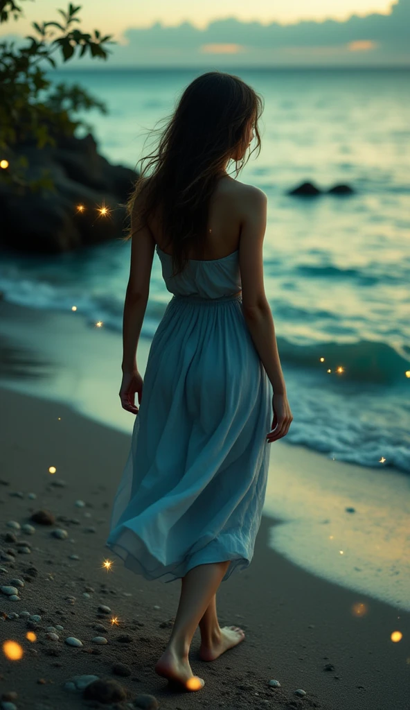 ((masterpiece:1.4)、(Highest quality:1.4)、(Realistic:1.7))、（Claude Monet-like style）Surreal portrait of a beautiful girl、Super Beauty、((One Girl:1.4))、Glowing, natural skin texture、wore a nightdress、Standing on the beach at night、Age 19、(Perfect Anatomy:1.4)、(Perfect female body:1.4)、Portrait of a girl、 Beautiful Eyes, Clear and eye-catching, Beautiful and attractive, Beautiful Eyes, Narrow waist, RAW Photos, Red lips、Slim body