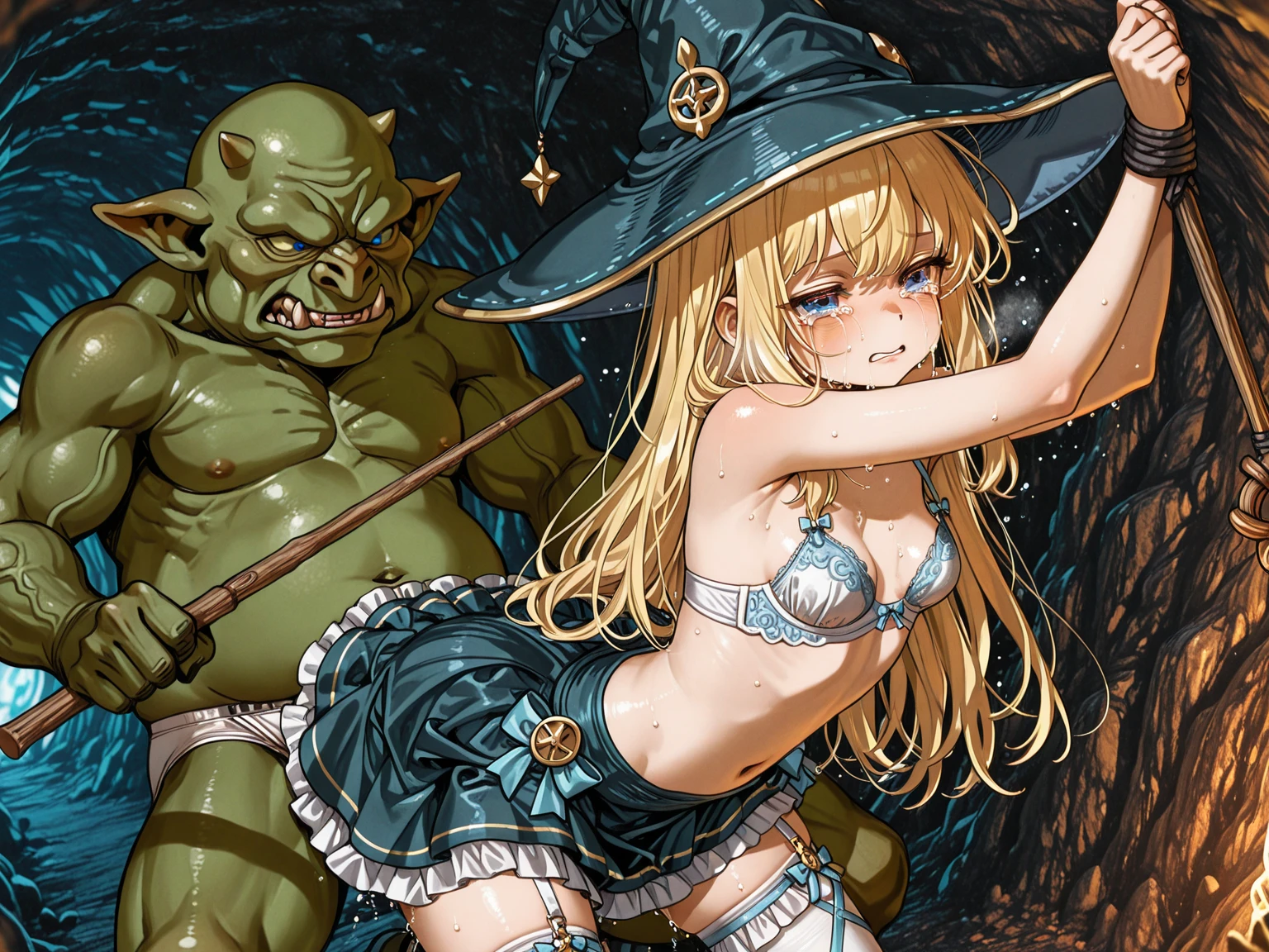  horror, monster, glowing eyes, goblin, green skin