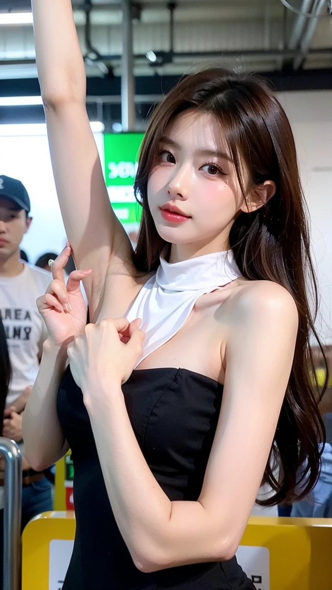 (masterpiece:1.4)、(realisitic、portlate、Raw photo、top-quality:1.5)、japanes、(1girl in、sixteen years old,always wears pants)、((white striped bread、seduces、Wearing only panties、beautiful toned face、(realisiticフェイス:1.4)、beautiful hairl、(realisitic皮膚:1.3、Gal)、Beautiful skin、enticing、超A high resolution、超realisitic、high-detail、the golden ratio、(详细的脸:1.4) 32K,Idol、Idol 、skirt by the、Double knot、A pink-haired、Wearing a choker around the neck、Concert Venulak Pantierra Berry:1.3), lightsmile,((glistning skin、The body of a gritty、small tits)) ((((Open your legs wide、sitting on、holding the mic)))Shy, embarrassed, blushed
