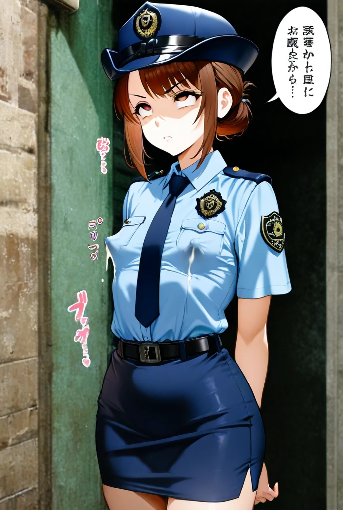 red head girl,Running,Dynamic pose,complex stuff around,
police car,by artist Shuichi Shigeno,