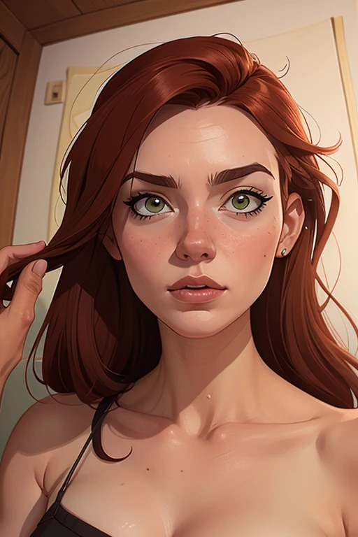 1 fille, Cheveux Longs, Boucles d'Oreilles, Qualité Meilleure, Anatomie correcte, Minimalism Solo, Yeux bleus, 