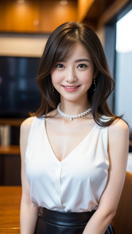 (4k,  best quality, highres:1.1), (realistic, photo-realistic:1.1),   1girl,  solo,  detailed  eyes, fine complexion, (looking at viewer:1.2), cute,  pure, long eyelashes, upper body,
blush, open mouth, upper teeth, smile, dimpled_smile, laugh, random clothes,
realistic light, realistic shadow,   [blurry background], eye  focus,  [depth of field], professional lighting, photon mapping, radiosity, physically-based rendering, High Detail,  F/2.8, 200mm lens, catch light,