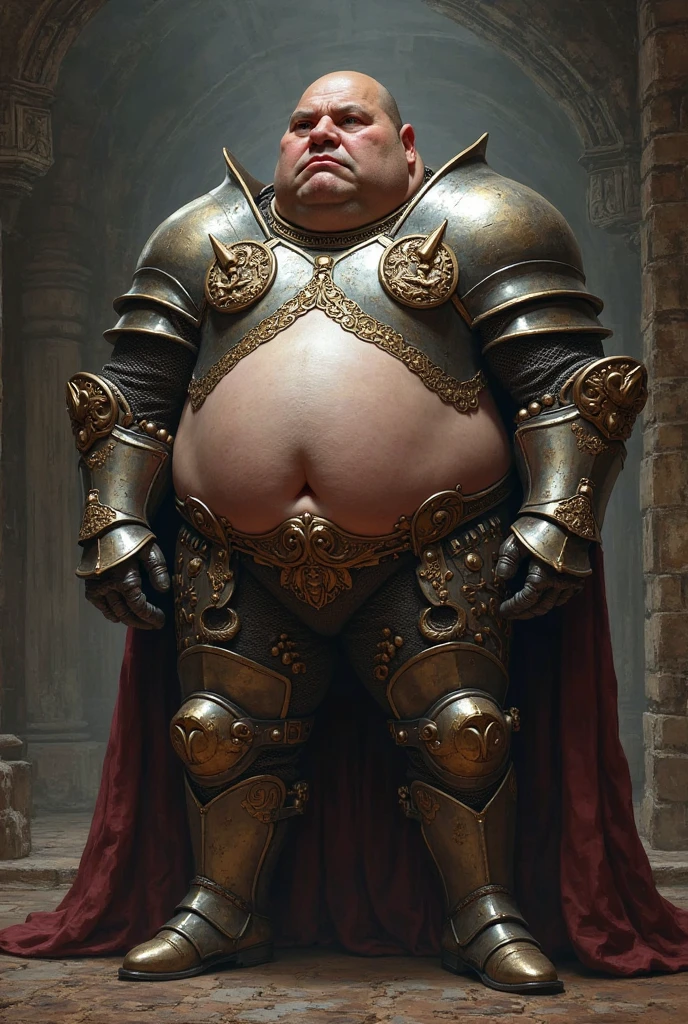 One wears a full-enveloping steel helmet(Fat men:1.2)Sit on a large rock with your legs crossed, (The fat man's entire body was also wrapped in a set of steel armor:1.77), (The fat man's armor looks like a big iron bucket:1.74), (The fat man caressed his huge genitals with his hand:1.63), (Set the length of the fat man's genitals to the length of his arm, Set the thickness of the fat man's genitals to the thickness of his arm, Set the shape of the fat man's genitals to the shape of a sausage:1.8), (There is a three-dimensional light and shadow effect, Appropriate lighting and shadow effects, Clearly visible wrinkles and pores, authentic skin texture, Natural skin tone transition effect, Delicate skin tone changes, True vascular distribution and blood color, Naturally rosy skin, Smooth and radiant skin:1.1), A piece of white tulle covered the front of the fat man's genitals,(The camera shoots from the front of the character:1.5),(backlighting:2.0).