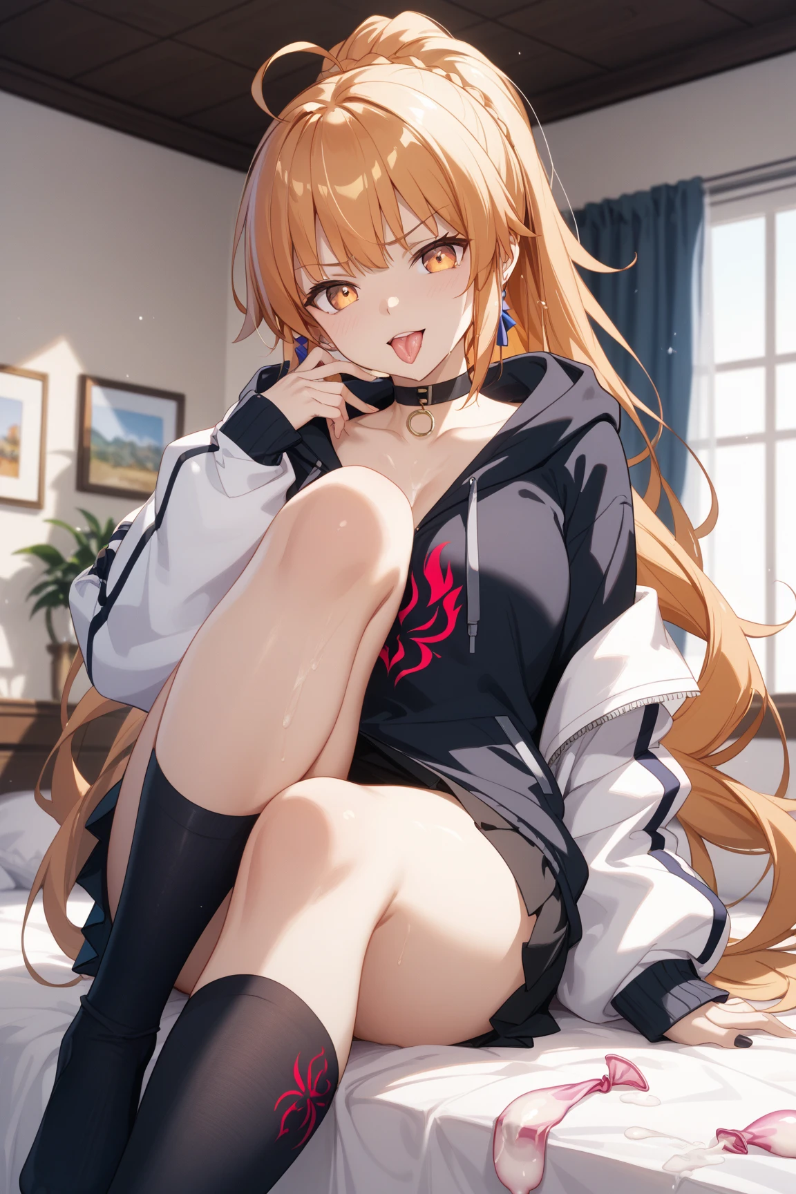 ((masterpiece, best quality)),very detailed, simple eyes,(((1girl))),sitting,kneehighs,crossed legs,yamate kyoko , <lora:kyoko:1> ,peaky p-key,bangs, black clothes,baseball_cap, black_choker, black_skirt, breasts, brown_eyes, choker, cleavage, collarbone, fur-trimmed_coat, fur-trimmed_jacket, fur_trim, light brown hair, hat, white jacket, long_hair, long_sleeves, looking_at_viewer,medium_breasts, open_clothes, pleated_skirt, black skirt, smile, solo,thigh_strap,