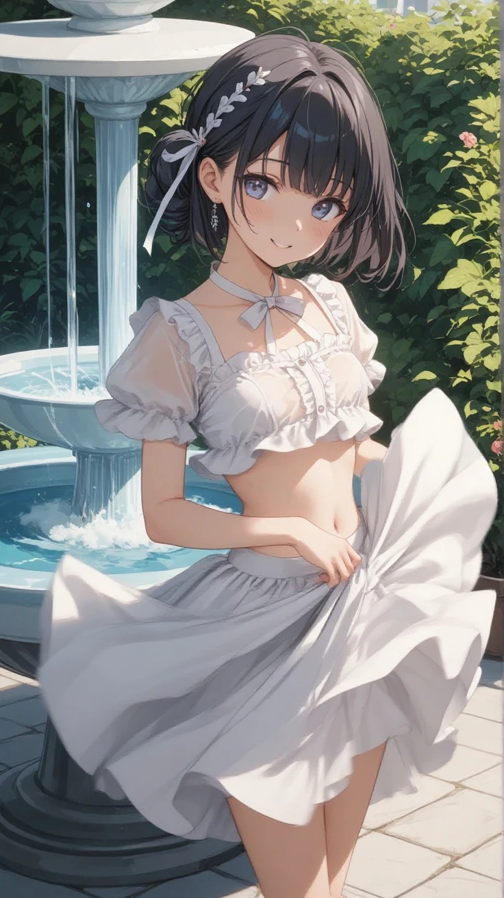 High resolution、high resolution、8k、16k、Completely naked、Short black hair、Japanese Girl、SakuraFubuki、Cherry tree、Cherry blossom、Spring weather、smile、whole body、Cherry Blossom Viewing、cute、cute、beautiful girl、Are standing、Blushing、Blushing、恥ずかしそうなsmile、garden、Completely naked、Outdoor Exposure、Watery eye、Crying face、Tears flowing、