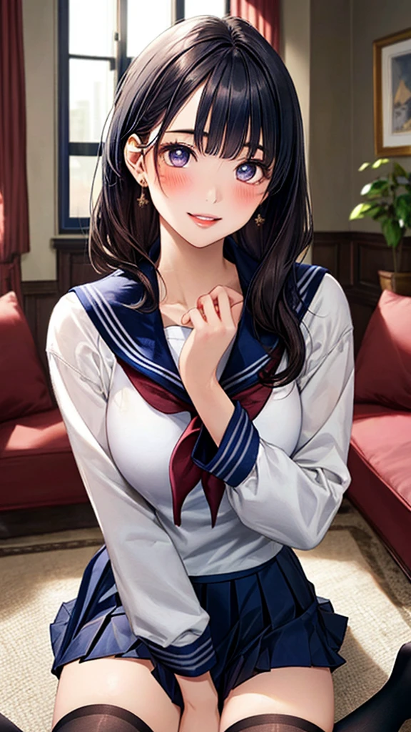 ((((, , perfect anatomy, super detailed skin)))), 1 girl, japanese, 14 years old, shiny skin, large breasts:0.5, watching the view, (smile:1.5),
beautiful hair, beautiful face, beautiful detailed eyes, (middle hair:1.7, harf updo:1.5),
beautiful clavicle, beautiful body, beautiful chest, beautiful thigh, beautiful legs, beautiful detailed fingers, five fingers, babyface, , breast, mole under eye,
((navy school uniform, long sleeves, navy pleated skirt, sailor collar, cardigan, extremely sexy, seductive thighs)), white panties, thong, crotch, camel toe
(beautiful scenery), autumn, evening, , (Inside the coffee shop), sitting, hands between legs, drink coffee,
(8k, top-quality, masterpiece:1.2, extremely detailed, , ), (photorealistic), beautiful illustration, cinematic lighting,