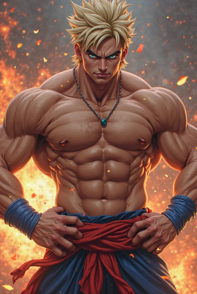 A handsome muscular man, solo, extremely perfect facial features, gorgeous, beautiful, wet, perfect eyes, sexy gaze, looking at the viewers romantically, perfect bare body, smooth skin, wide chest, largest breast, big nipples, wearing a brief, (bulge: 1.2), on a volcanic field, lava flowing all around, sitting on a rock, in a sexy posture, moaning with pleasure, pitch dark sky, night time, a hot glow in his skin,