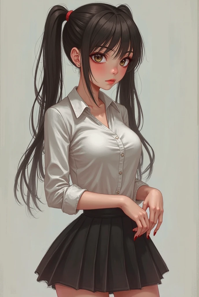 (best quality, ultra-detailed), a girl, the back view of an anime girl.(((black and white)))