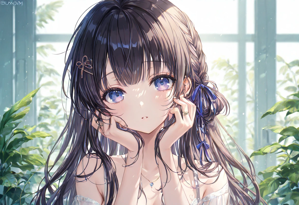 Highest quality、Highest1person girl,high quality,A detaileded face、A detaileded eye、detailed nose、detailed mouth、 beautiful expression, ((Masseter muscle part)), ((High resolution)), ((Highest quality)), detailed, (NSFW:1.4 ,HOW DOES IT、excited face.I'm very happy,), ((Skin shiny with sweat)), (school uniform:1.2、loose socks)、 with a girl, bionde, (half twin tail)、sit at your desk and spread your legs:1.3、pure white skin:1.3、、, cinematic lighting, completely in the shade,(((classroom))), Realistic lighting with shades,Show the whole body