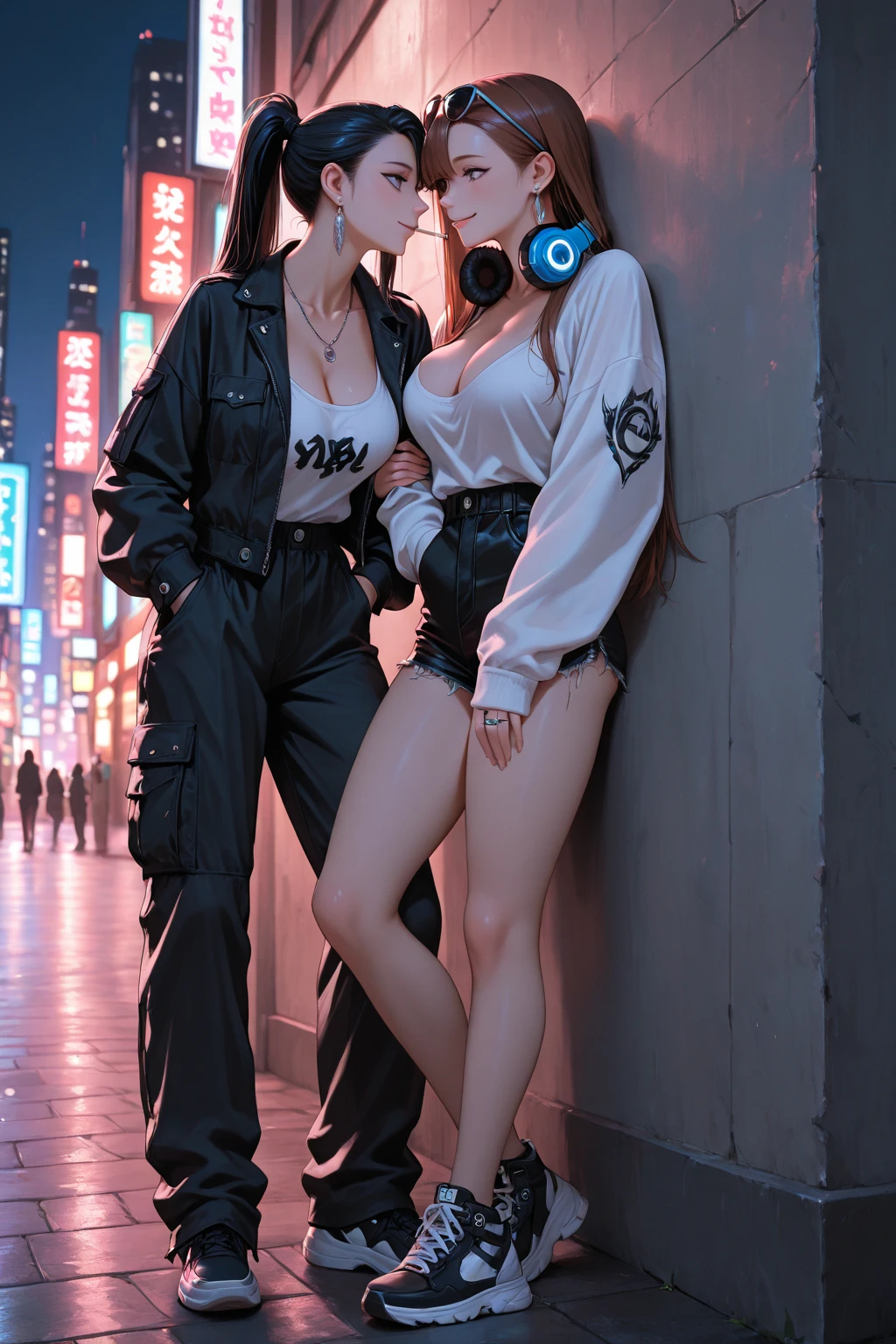 Focus the lens，The panoramic deep picture shows a close-up of the whole body of the girl Coser wearing a cosplay uniform, which is very seductive，The girl Coser was exhausted and lying on her back on the floor，The body flexes slightly backwards，It was a neon drizzle outside the window，The girl's micro-expressions are rich in expression, reflecting the joy and excitement and satisfaction after strenuous exercise，The girl Coser turned crimson，The girl Coser's small, delicate and delicate nose has a pair of luxuriously shaped glasses，The glasses slid slightly down the girl's stunning face, half slipping onto her cheeks，Showing a pair of huge heterochromatic eyes of the girl coser，Those eyes had gemstone pupils with dreamy fire，With seductive red lips, the face of the girl coser is beautiful and attractive，The girl Coser's delicate cheeks and forehead and sexy tight waist and abdomen have half-dried dewdrops，Wet hair is partially sticky，The glow and neon outside the window mixed onto the floor, sprinkling the girl's sexy and delicate body with colored lights，The super sexy K-cup teardrop shape of the girl coser has a jelly-like soft elastic and oily real texture，The exaggerated large breasts and open corsets make the girl's coser characteristics obvious, and the super sexy body is particularly sexy，The beauty collarbone of the girl coser is connected to the slender shoulder arm，Girls have graceful hands that are ergonomic and physiologically normal，The girl Coser wears a fishnet glove on her hand and then a gemstone ring，The girl Coser has no fat all over her body，And the funnel shape waist，Make peach buttocks look round and sexy，The girl's slender and beautiful legs look super slender，Gorgeous trinkets and jewelry adorn the beauty all over the body，Girls have a pleasant smile that makes people think about it，Use Midjourney's advanced stroke tools and experiment with different color palettes and strokes to reveal and improve clarity and detail，Blur the background an