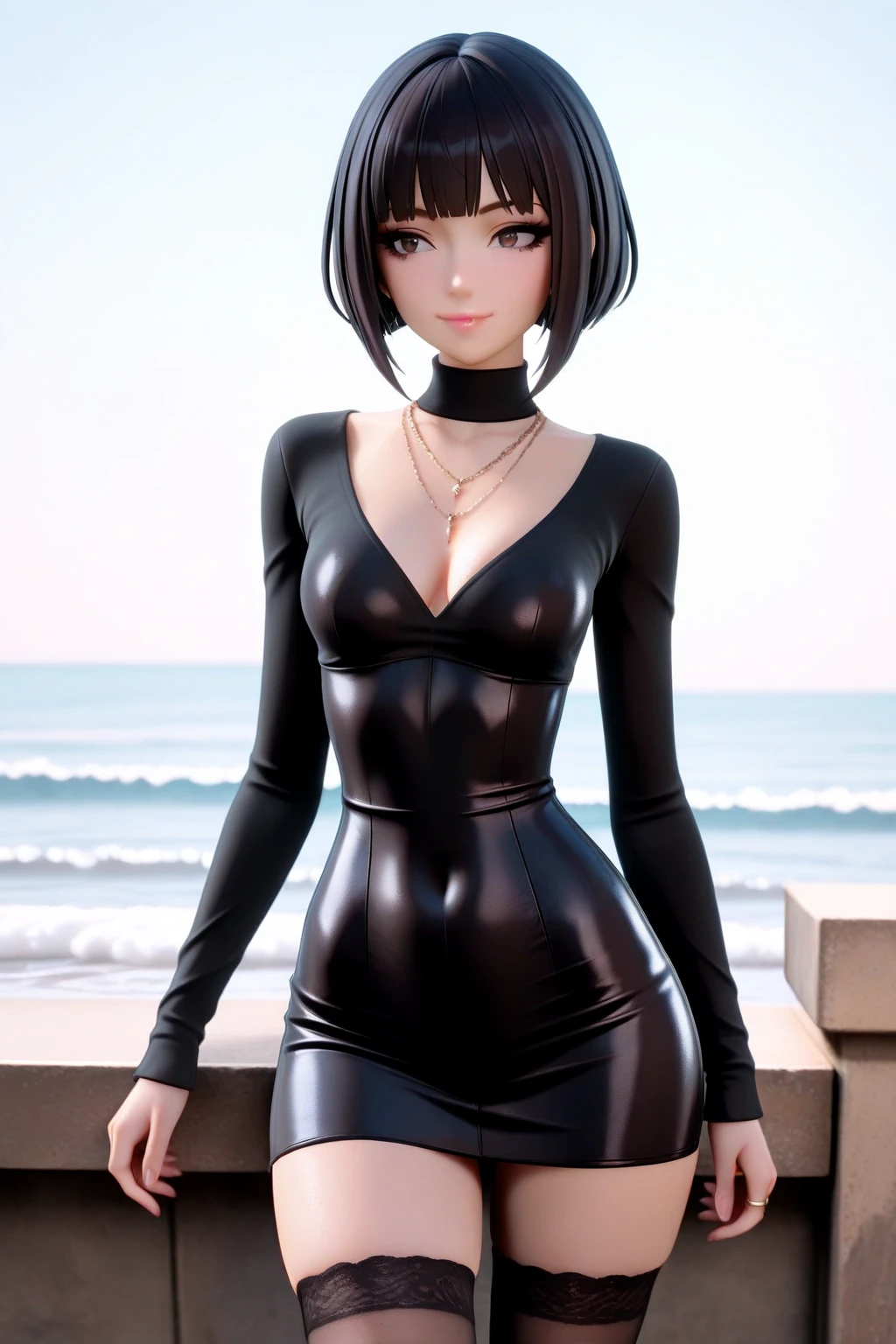 chica con enormes oppais, hermoso rostro detallado, ojos azules , cabello corto , pose sexy y provocativa, Stunning slim and athletic body full body portrait 1.2 naturaleza de fondo landscape