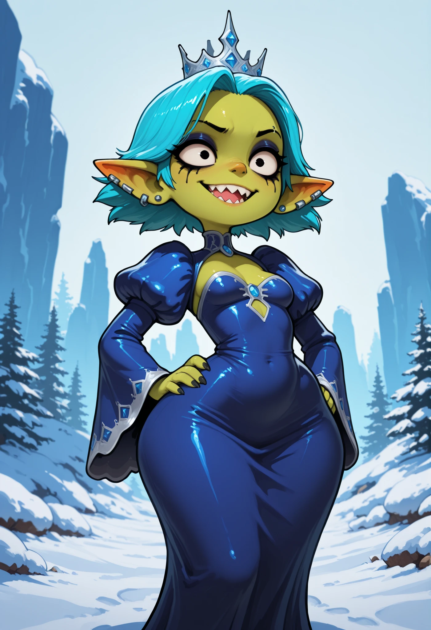 um close de uma pessoa fantasiada com uma espada, fêmea goblin verde, goblin feminino, Hunter goblin feminino, Goblin feminino forest hunter, do mundo de warcraft, World of Warcraft Hunter Goblin, Goblinpunk, retrato feminino de goblin, personagem de guerra, Estilo World of Warcraft, dark fantasia goblin, chain mail, bikini armor, female, goblim girl, blond hair, cute pose.