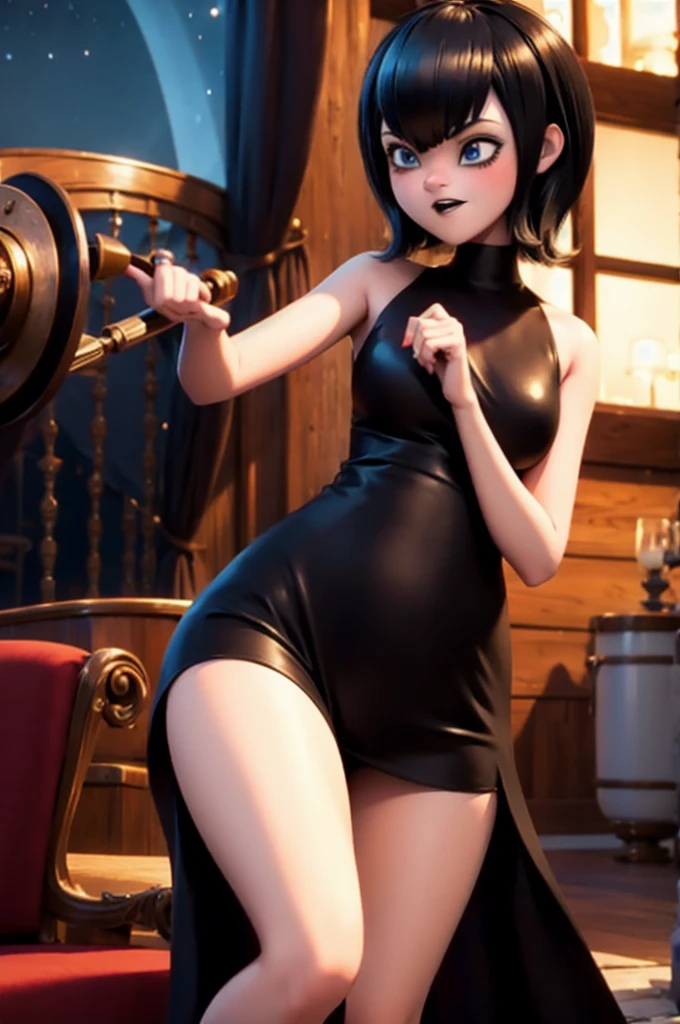 Mavis in her room standing in seductive pose thick legs big bust and big butt 