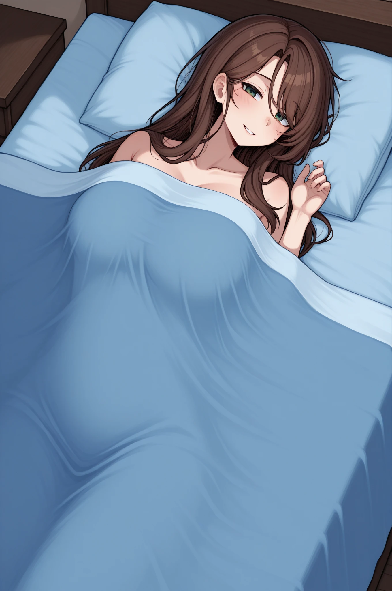 masterpiece, (best qulaity:1.3), 8K, wallpaper, depth of field, (1girl, hmharuna, headgear, hair ornament, hairclip, (on back, lying:1.3), (open mouth, smile:1.2), spread legs, bare legs, 1boy, vaginal, hetero, completely nude, looking at viewer, (breasts:1.3), nipples, on bed, bedsheet, collarbone, pillow, pov, (penis:1.2), pussy juice, blush, (sex, missionary:1.4)) <lora:haruna_v1:0.8>