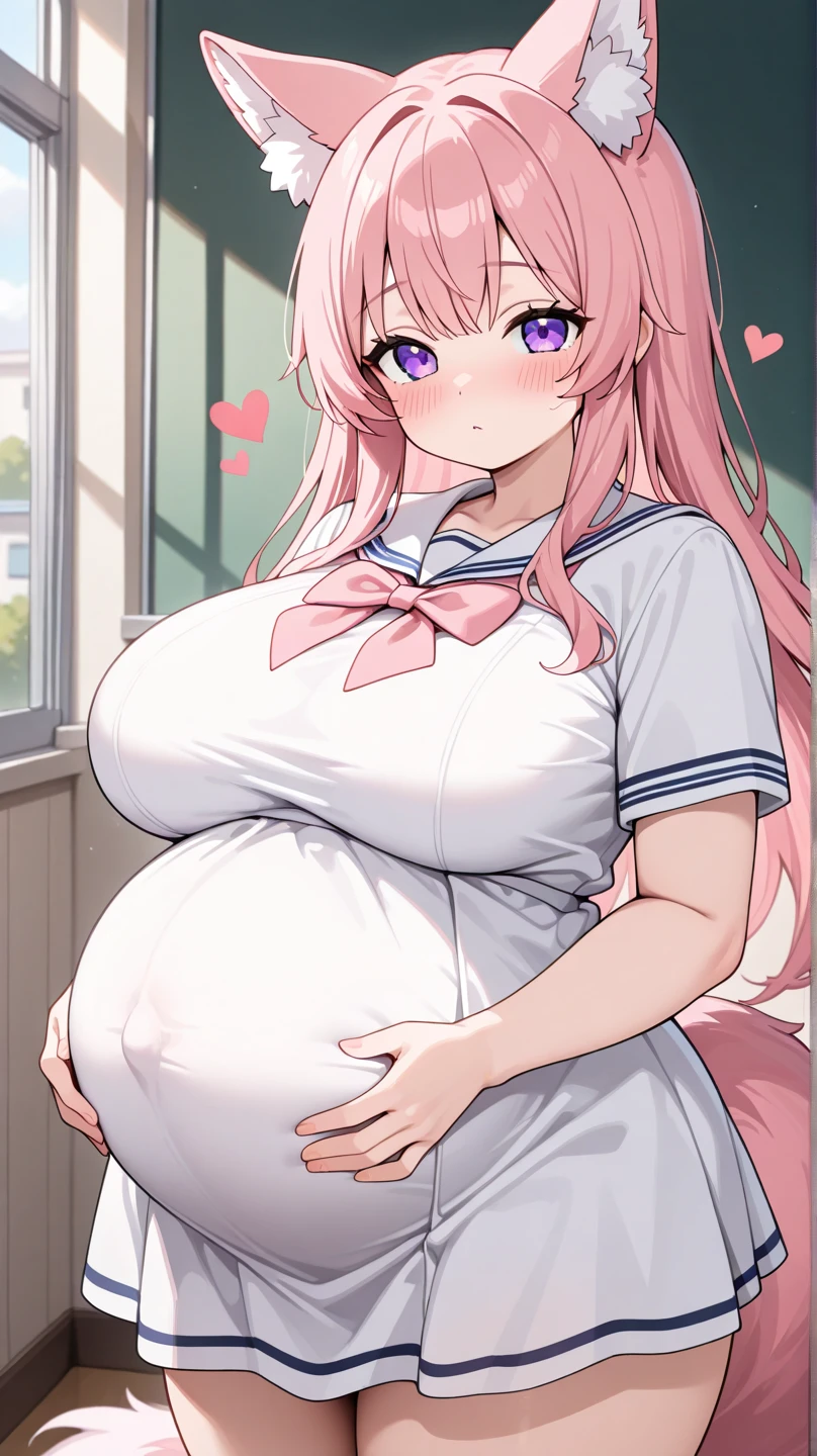 Ponytail ,Big Baby Bump pregnant, Big  , nipple, cum,16 years girl, Big pregnant Belly, Big Pregnant girl, Largest Belly of Pregnant, Huge Pregnancy Belly, huge 9 months Pregnancy Belly, sky blue eyes, background room, pink cheongsam