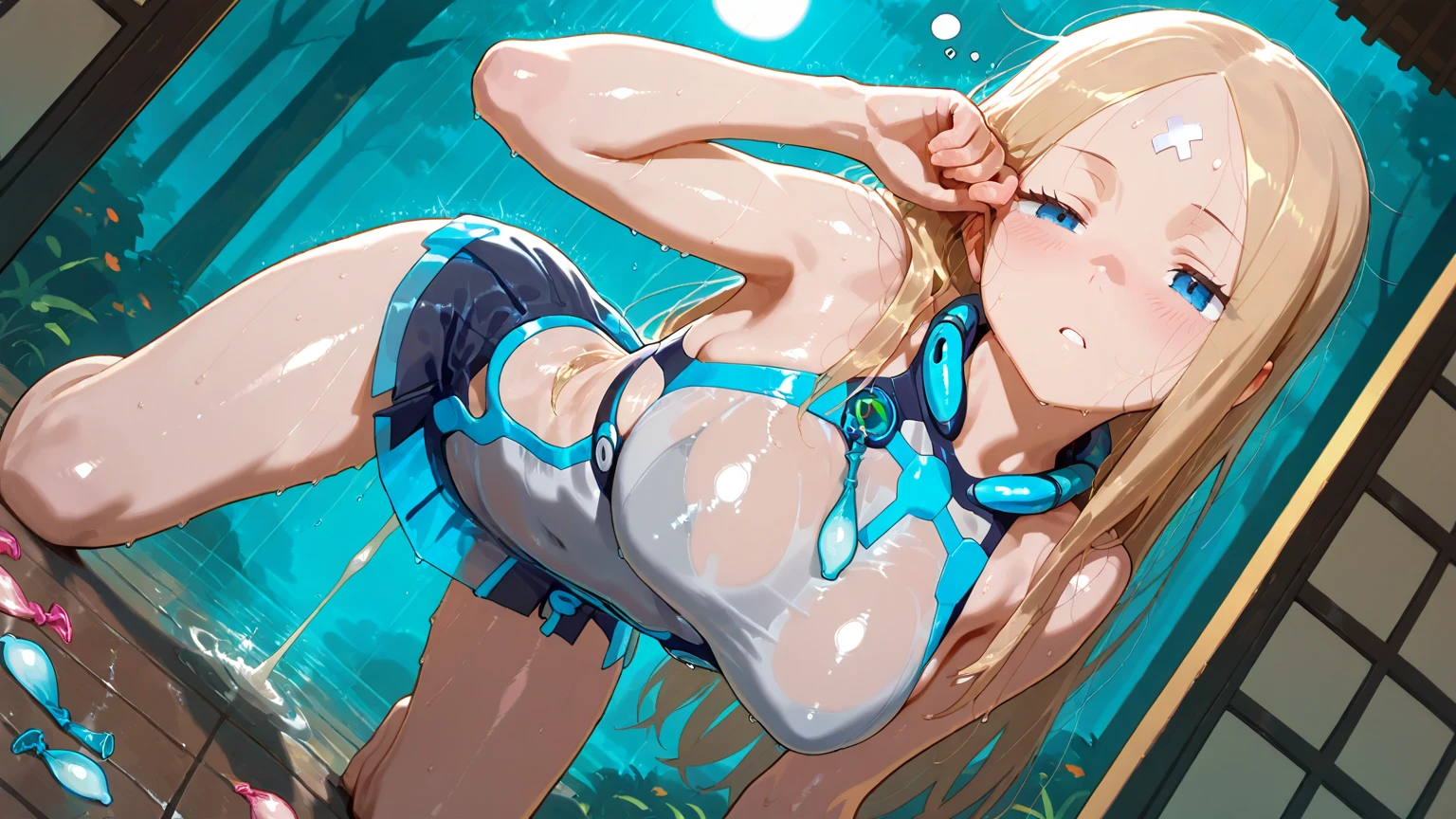 (masterpiece),(Highest quality),(Super detailed),(Best illustrations),(Best Shadow),(Absurd),(Detailed Background),(so beautiful), 16K, 8K,4K,(Best Shadow), (so beautiful)angelabalzac, One person, alone, curby, , very long hair, , Blonde, blue eyes, expelled from paradise, , , BlueGreen Headgear, Low twin tails, empty eyes, blank eyes, , , paw pose, , , , orgasm, afterglow, erotic smile, Oculogyric crisis, , , , , , , , Sexy posture, dynamic pose, , cross-eyed, rolling eyes, , , , , , succubus tail, , , saliva trail, , shiny skin, , , , , torogao, ahegao, BREAK, , Dramatic lighting, Psychedelic background, Clear liquid, night, Star-shaped hair fastening, , Torrent of Light, mysterious, spoken hearts,