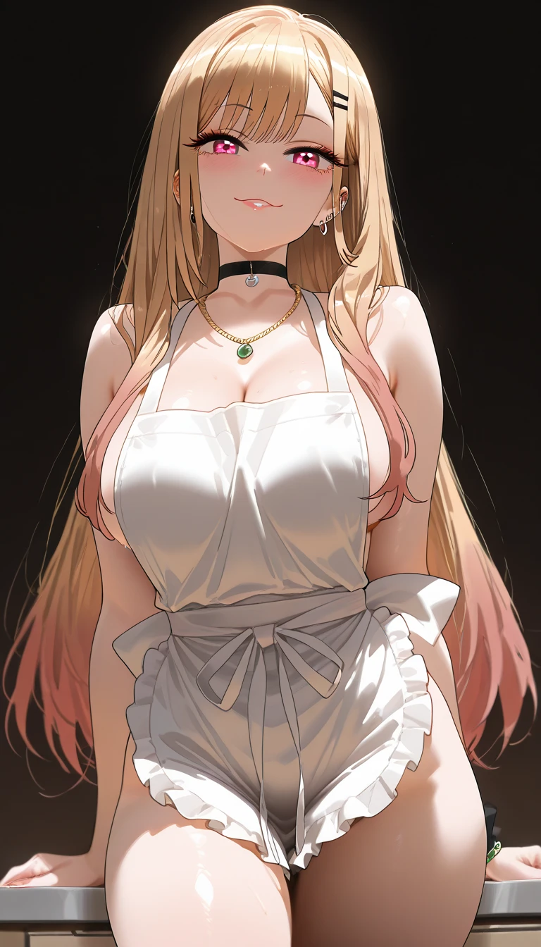 score_9, score_8_up, score_7_up, score_6_up, source_anime, kiriafairytail, 1girl, solo, blonde hair, long hair, breasts, large breasts,hair over one eye,blush,looking at the viewer,sexy china dress, cleavage,hand fan,thighs,,simple background,