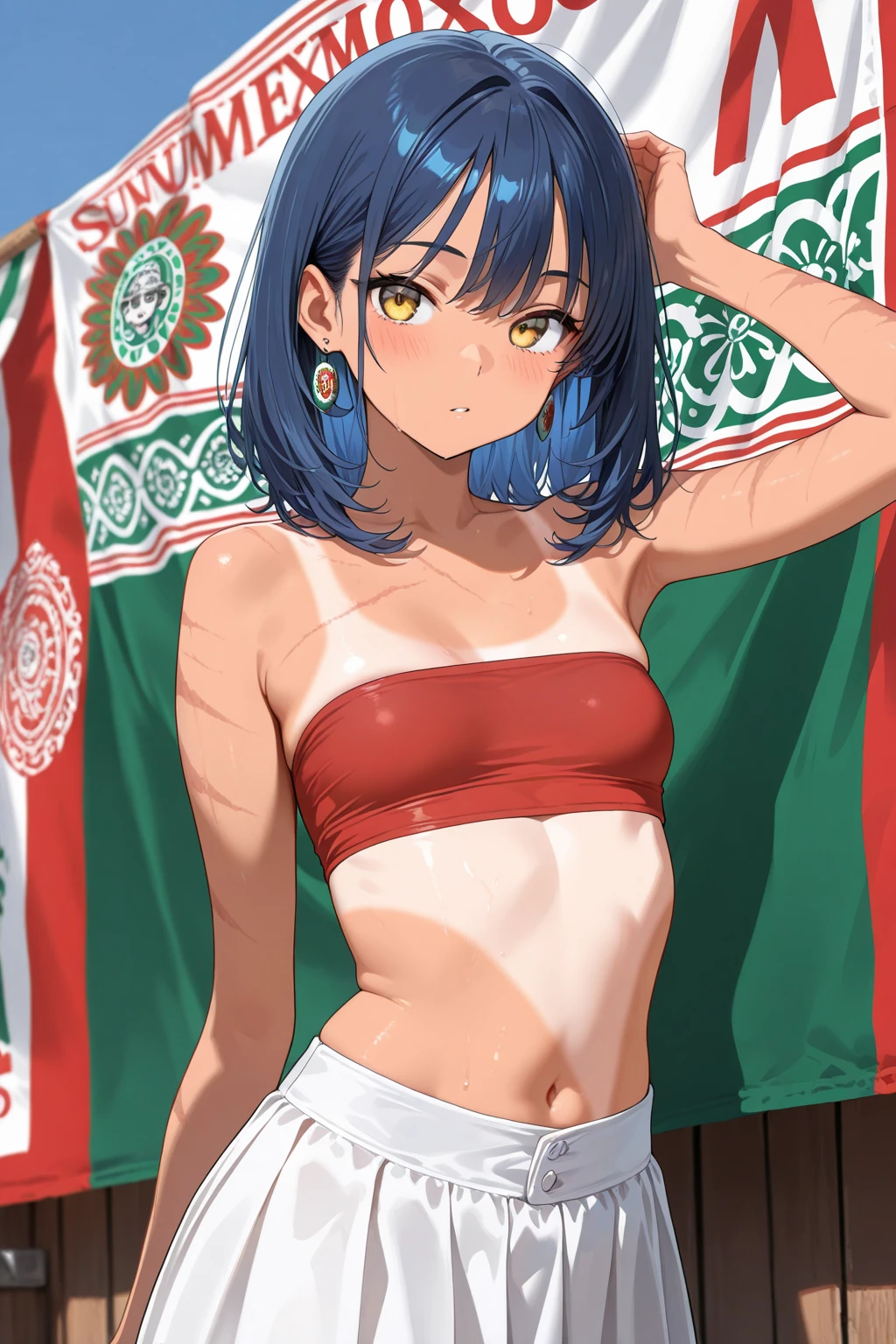 score_9, score_8_up, score_7_up, BREAK, (outdoor, summer day:1.2), head tilt back, leaning against wall, leg bend, cute, round face, long black twintail hair, alternative vibe, 25 year old, (Italian female:1.3), medium olive skin, high cheekbones, stunning brown eyes, extra large breasts, subtle cleavage, (cozy lounge), oversized white crop top, mini skirt, dynamic angle, vibrant lighting, high contrast, dramatic shadows, highly detailed, detailed skin, depth of field, film grain,