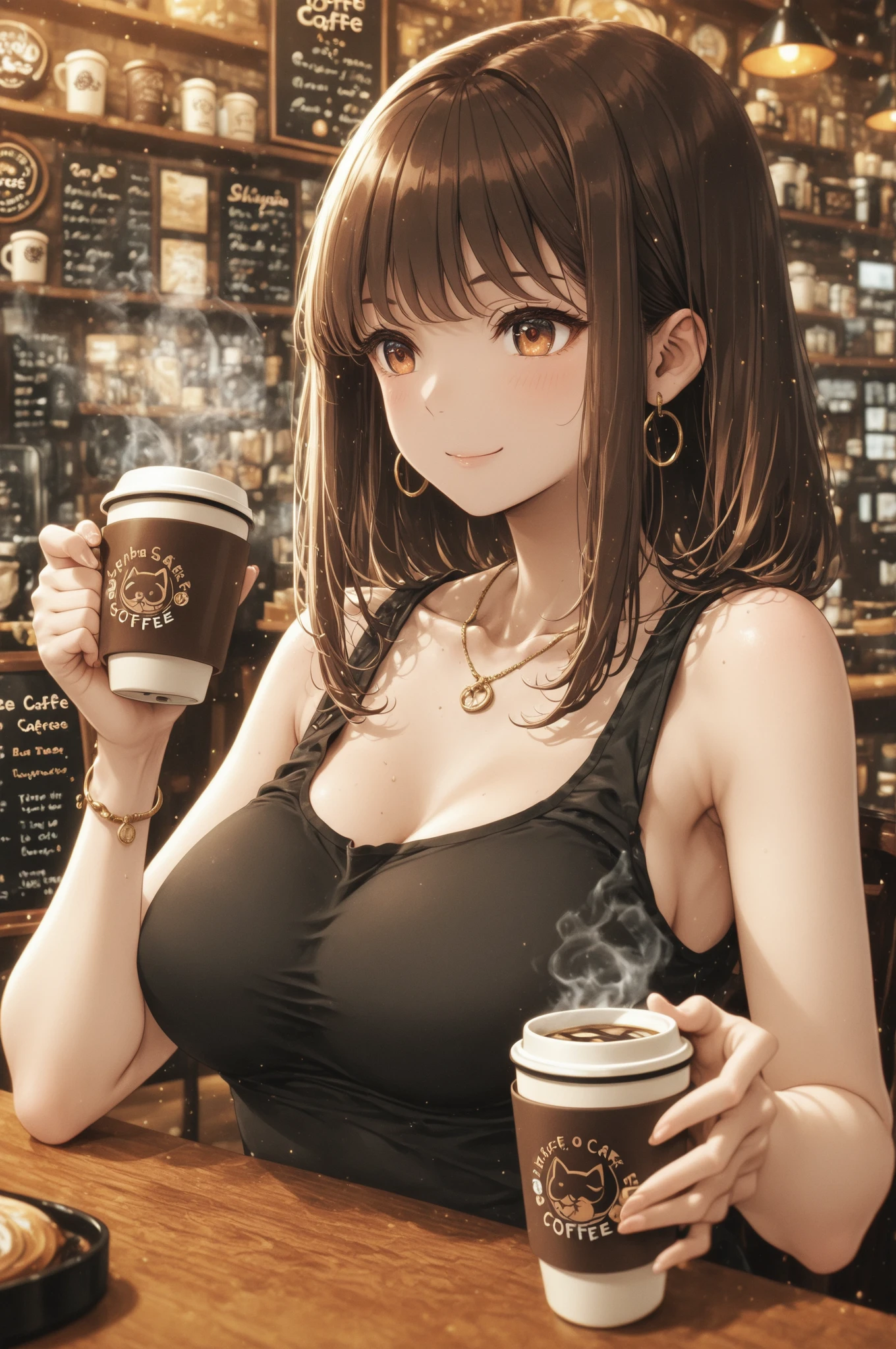 Hottest woman to exist on earthn in a sexy barista costum lengeri
