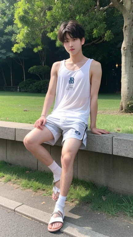 16 years old teenagers , very young , light-skin , wearing an dark red sexy underwear, tmasterpiece，k hd，the feet，Transparent sports vest，semi transparent，black long socks，The barefoot , red colour , handsome and cute , extreme cute boy , white skin , dark red underwear boxers shorts , extremely tall and cute boy ,oppa model , handsome model , full body , dark red boxers underwears short shorts , black socks , white light-skin , Chinese model , young boy , white skin , handsome and extremely cute , red boxers underwear shorts , long black socks , handsome model , at the park , jogging , model oppa , long legs , jogging , running , high knee black socks ,black  long socks , stand up , extremely tall , extremely high , red underwears , red sports underwear , long black socks , clean and white legs , Chinese model , extremely long legs , looking at the camera , clean and white thigh , heavy bulge , ??? face , baby face , wearing jacket , red underwears boxers , light and white skin , Chinese model , strike a pose , sexy pose , flexing pose , show off his handsome pose , size different , height different , tallest boy in the world , height comparison with other boy , chinese handsome model , korean handsome boy , handsome cute face , red boxers shorts , very huge bulge