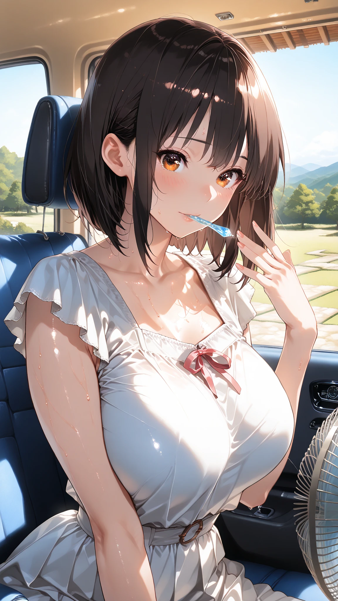 (8K、Highest image quality、highest quality、masterpiece)、detailed face、((1 baby girl)),Wavy hair、medium hair、blunt bangs、evil smile、((grin))、((huge breasts))、((see through camisole))、red school bag,minimum skirt、((micro pleated skirt))、((micro mini skirt lift)、cowboy shot、((in the car)),((see through)),((nipples)),((nipples visible)),((sit on seat)),((spread legs)),((sweaty)),((show off erectile penis)),((((futanari girl)))),(((futanari loli))),(futa girl),hand to own penis,grab the own penis,hand to penis,touch the own penis,tekoki,Exposure,cum,penis into own hand,hand to the penis,grab own penis,Handjob,cum,semen,sperm,bukkake,cum on face,((penis ejaculates semen)),(((ejaculates semen))),school backpack,(((cumming on face))),((cum on face)),(Futanari),(masturbation),(((futanari masturbation))),,,Oppai, ,((cum,sperm,semen)),((ejaculation semen)),((ejaculation cum))