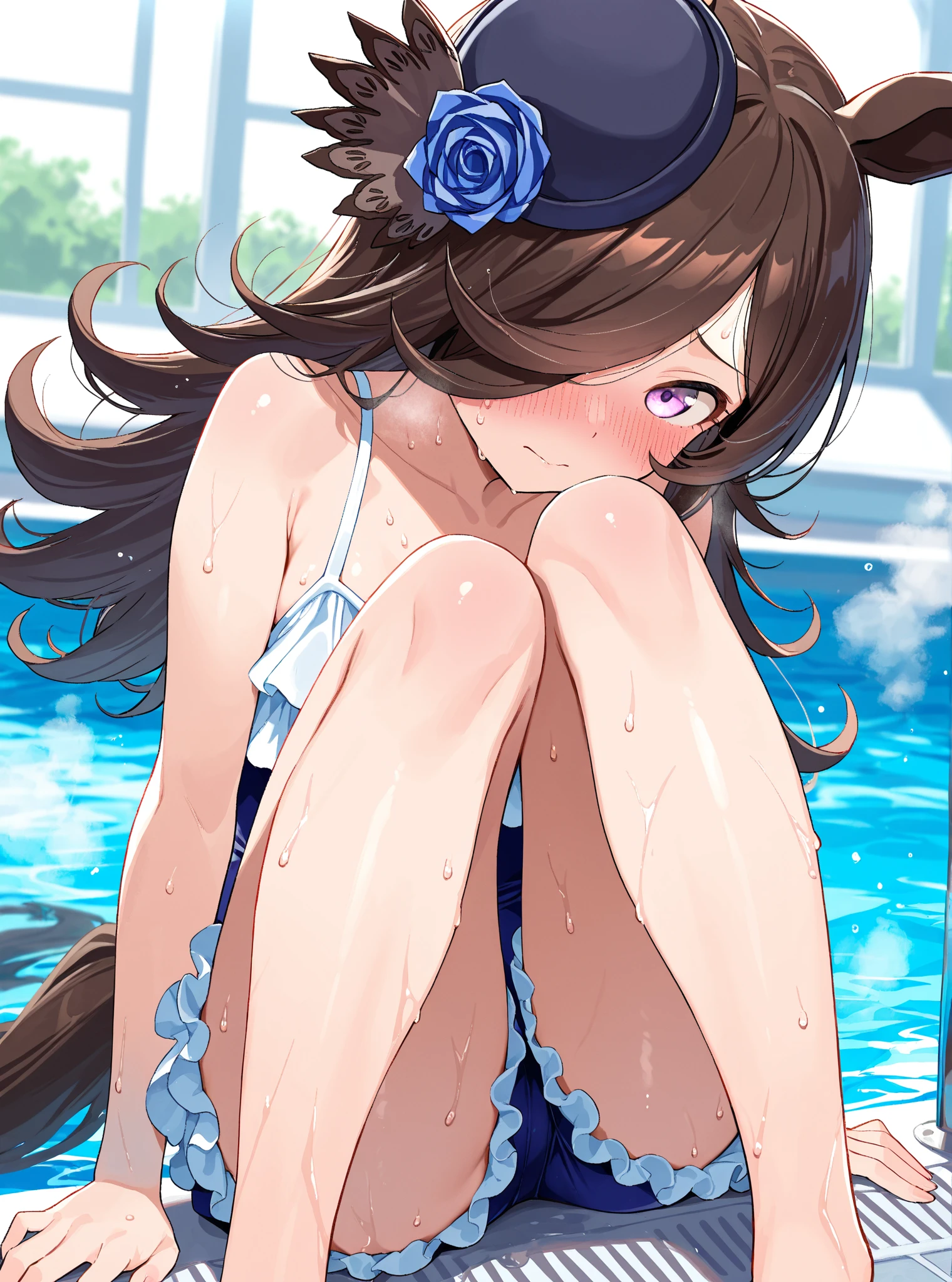 Loli, bikini, barefoot, pornographic, flat chest, urinary incontinence, urine