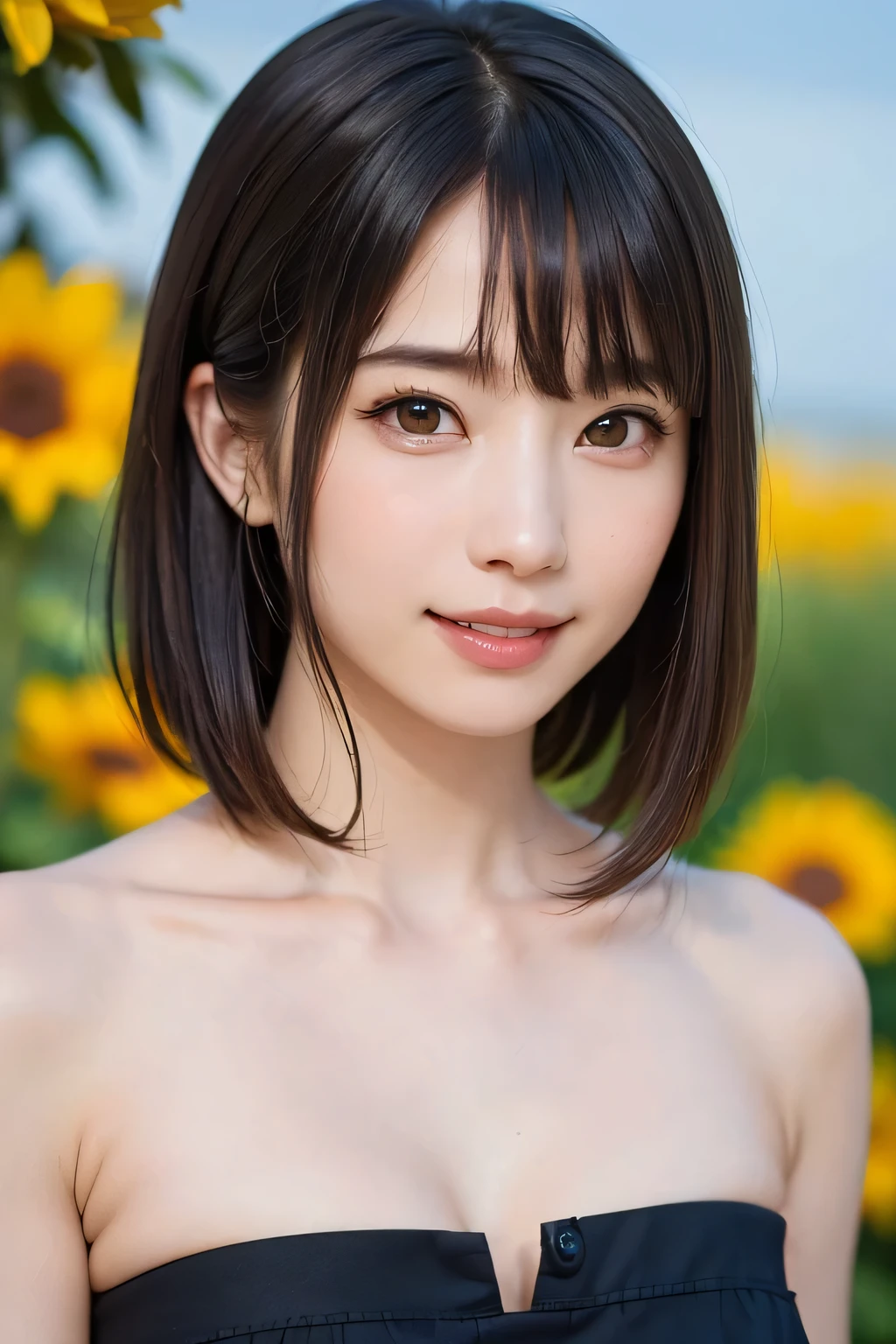 (((Exposing the breasts:1.6))),(((Exposing the breasts:1.6))),(((Exposing the breasts:1.6))),masterpiece, Highest quality, 8K, Absurd, Beautiful medium long bob hair,Woman in her late 20s, That shy expression is cute, （Sensual Style）,(（Seven episodes were filmed.......:1.4）), (Completely naked:1.5), No makeup, The near road and the far road, Written boundary depth, Surreal, High resolution, photograph, Sharp focus, Face lamp, Dynamic Lighting, highest detailed, ,Extreme detaileds、Super detaileded、detailed、Real Skin、elegant features、Positive and optimistic、（The background is a colorful flower field)