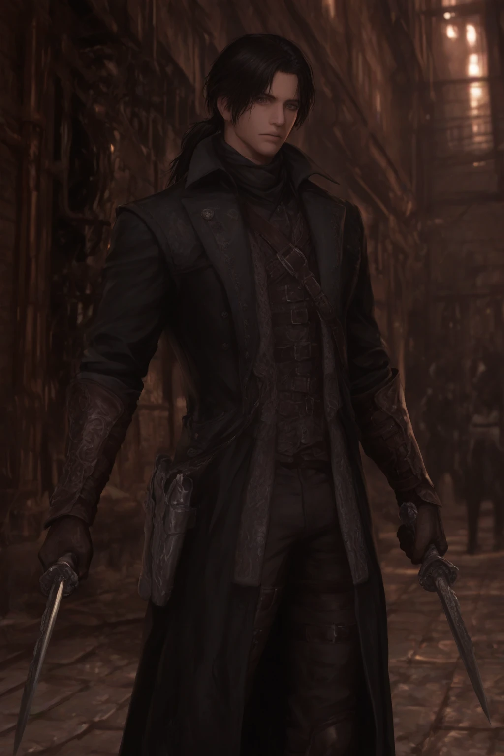 ((Final Fantasy taste reality graphics)), ((young, cute and cool ikemen boy)),(((1 boy))),,his age is early 20s, thin eyebrows and beady eyes, (((((boy in a black leather sleeping bag))))),(((((sleeping bag is very tight-fitting))))), ((((boy sleeping in the white sheets bed)))),(((((sleeping bag is mummy type)))),(((((boy put on black leather and human muzzle mask,all covered from under the nose-to-chin))))),(((((also put on leather blindfold, ))))), (((((mask and blindfold Fixed to the face, with multiple leather belts))))),(((((views head-to-toe)))))