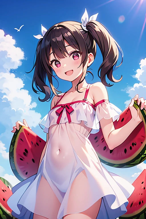 1girl,gold micro bikini,(child:1.3), (loli:1.6),eyelashes, (lipstick:1.1), (night:1.3), flat chest,  smirk, alley, navel,  collar, facing viewer, groin,  smile,((pregant)),Condom belt,