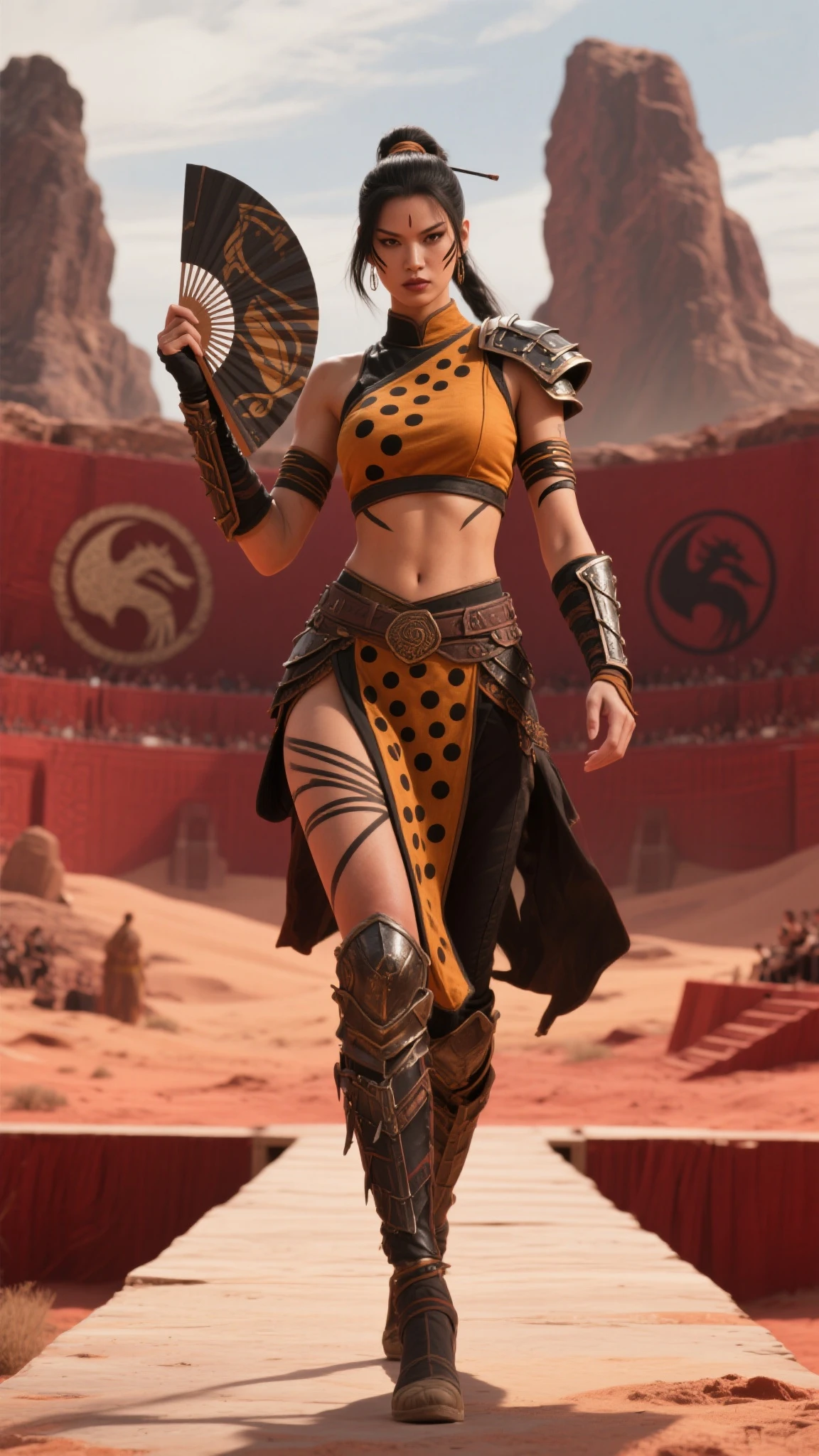 Half snake woman, character concept, fantasy martial arts clothing, a monk