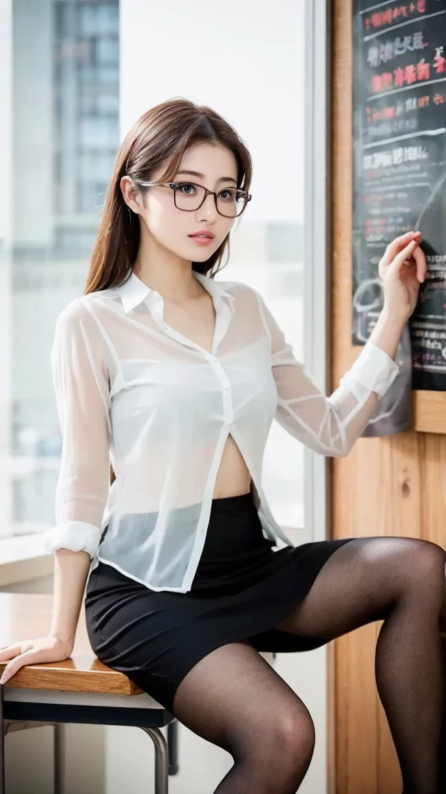 (highest quality、table top、8K、best image quality、Award-winning work)、(One beautiful mature woman:1.1)、(1 40 year old mature woman:1.2)、(、(solo:1.1)、(elegant blouse:1.2)、(Lift up your skirt and show your panties:1.3)、(alone:1.1)、(Classy glasses:1.2)、(elegant long wavy hair:1.1)、white panties、perfect beautiful composition、(Huge breasts that are about to burst:1.1)、(emphasize body line:1.1)、(slender body:1.1)、(full body photo:1.3)、(slender and long beautiful legs:1.2)、(perfect style:1.1)、perfect body line、(a sad expression looking at me:1.1)、(Strongly blurred office hallway background:1.1)、stand gracefully、perfect makeup、bright lipstick、long eyelashes、Ultra high definition beauty face、ultra high definition hair、Super high-definition sparkling eyes、(Ultra high resolution bright and glowing skin:1.2)、Super high resolution glossy lips、(Accurate anatomy with great attention to detail:1.1)