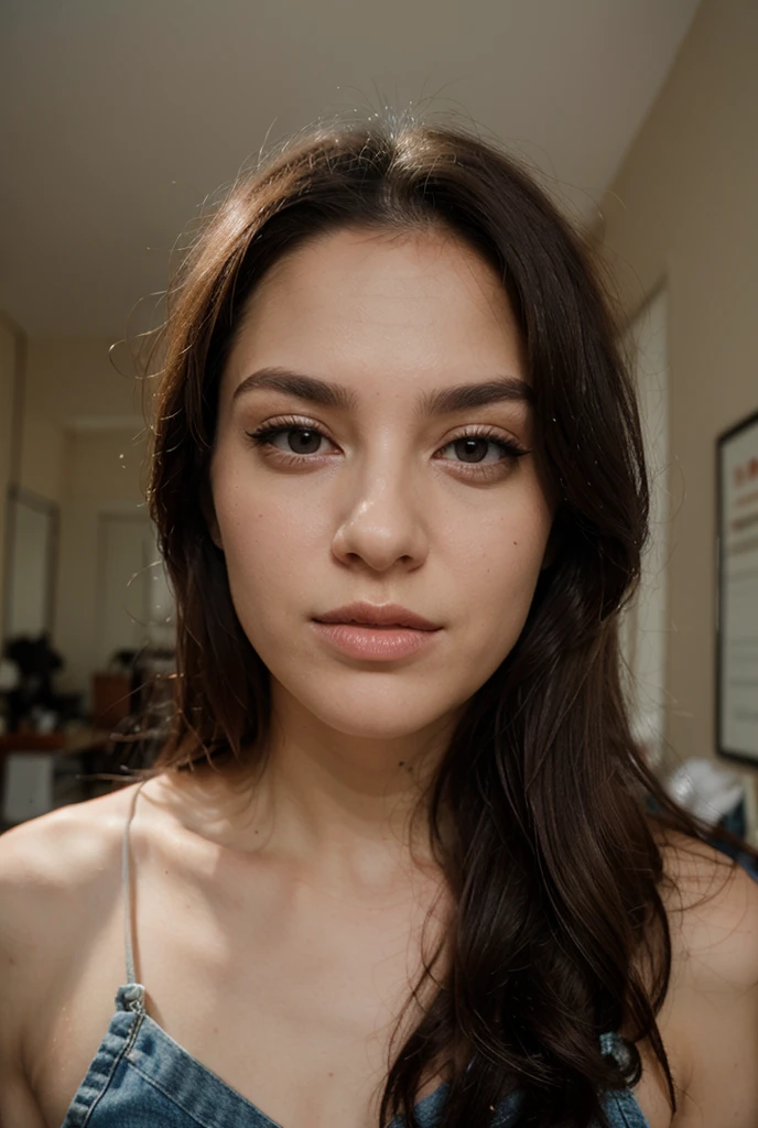 photography of a 35yo woman, perfect face, masterpiece,long black hair,big big dark brown eyes mascara curled lashes
Red lips, thin straight nose
naked ass