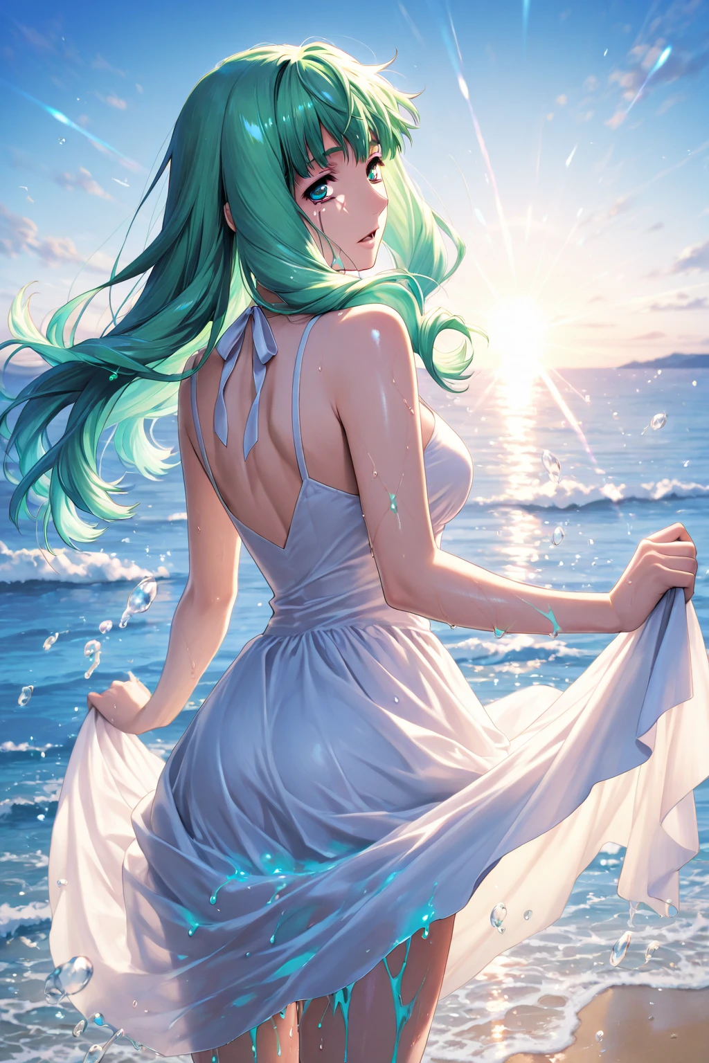 Ocean　mermaid　summer　blue sky　jellyfish　Lots of flowers　Princess