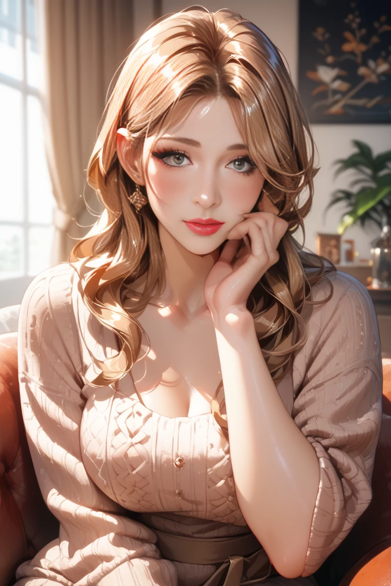 ((knee shot)), Satellite view, Bird's eye view, RAW photogr,18 year old sexy model, Cute young girl, messy hair,Smiled shyly, curlies, golden hair, Campus style, White off-shoulder one-shoulder long dress, Lie down, Lie flat on the bed, Lift the skirt, slender leg, posing elegantly, posed for photo, Surprising detail,The is very detailed, Smooth skin, a warm color palette, best qualtiy, The is very detailed, the detail