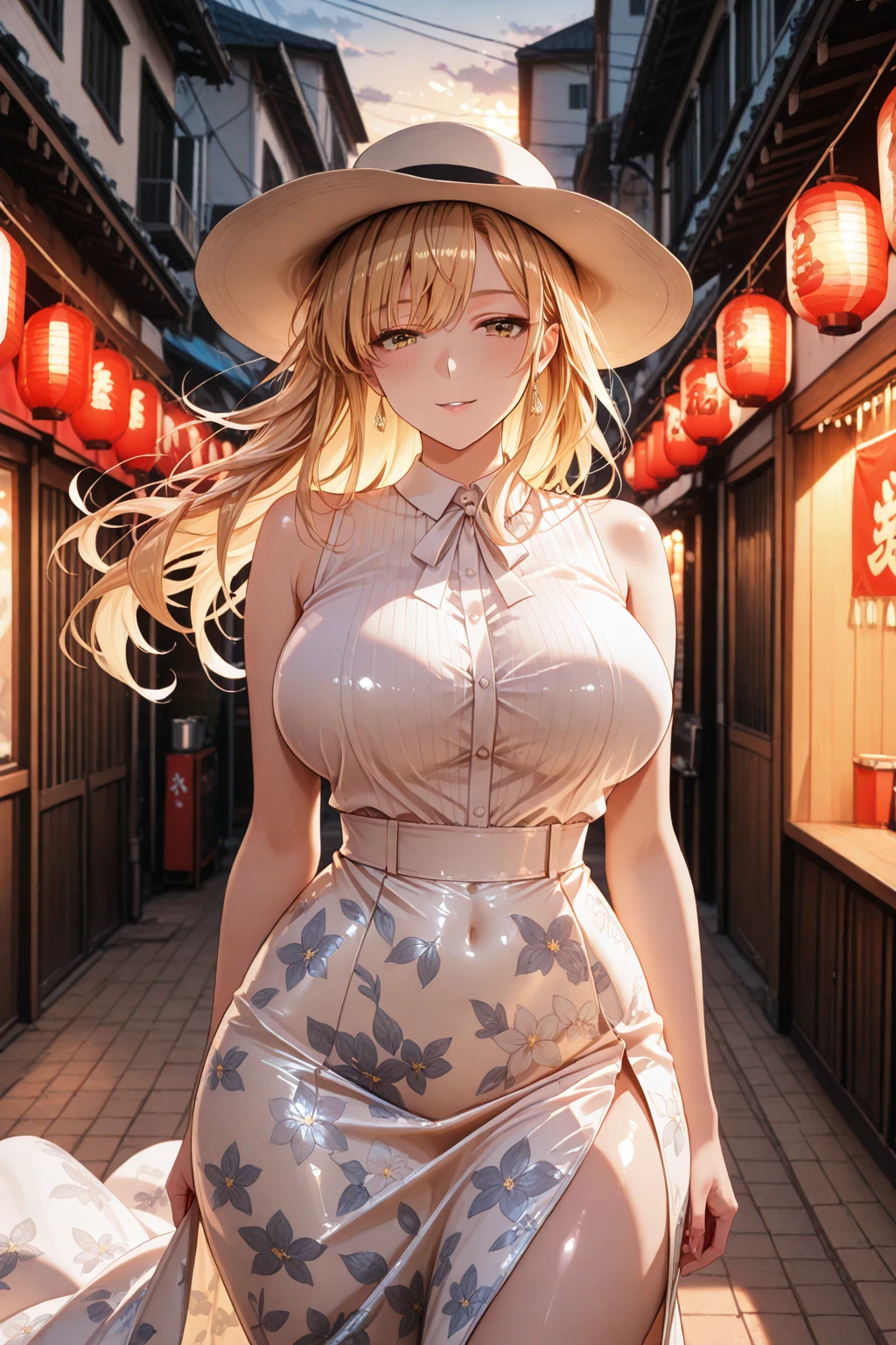 (1 girl),(high quality), (High resolution), (extremely detailed), (8K),(lower body shot),(Hotaru is wearing Genshin Impact costume and panties.),(wearing black knee-high stockings)not wearing shoes,perfect writing,(Beautifully erect nipple shape),High resolutionの美しい目,(neutral white lighting:1.2),Walking around the city during the day