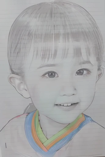 more and more、Color Photography Style、I want it to look like a pencil。Ayol et al....、Small and thin、Eyes appear droopy。Bright and cute smile、Expressing nasolabial folds、plump the cheeks。Give me a skin feel。