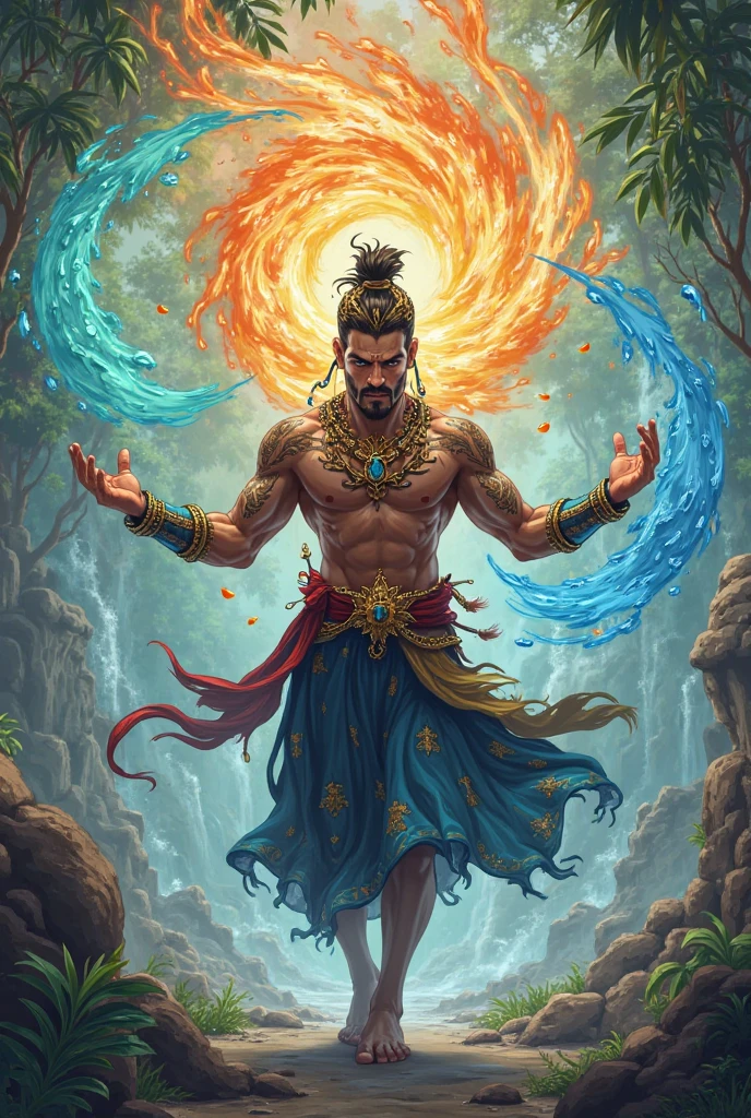 Create an image with  lord shiva had a chakra rotating around his hand it must be Power ful 