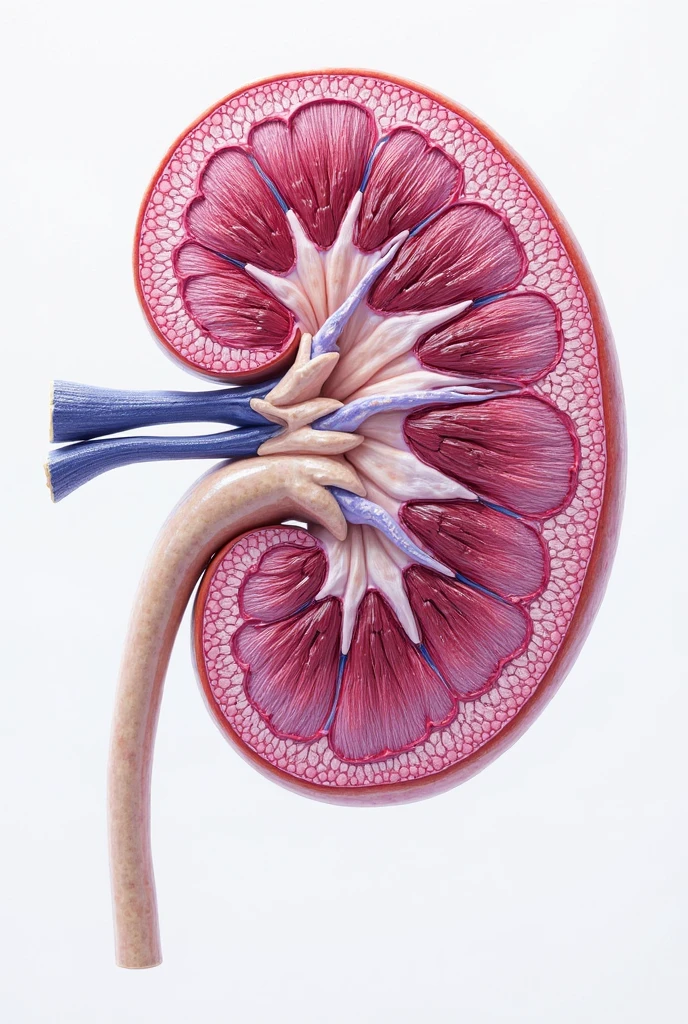 Kidney in a sagittal section
