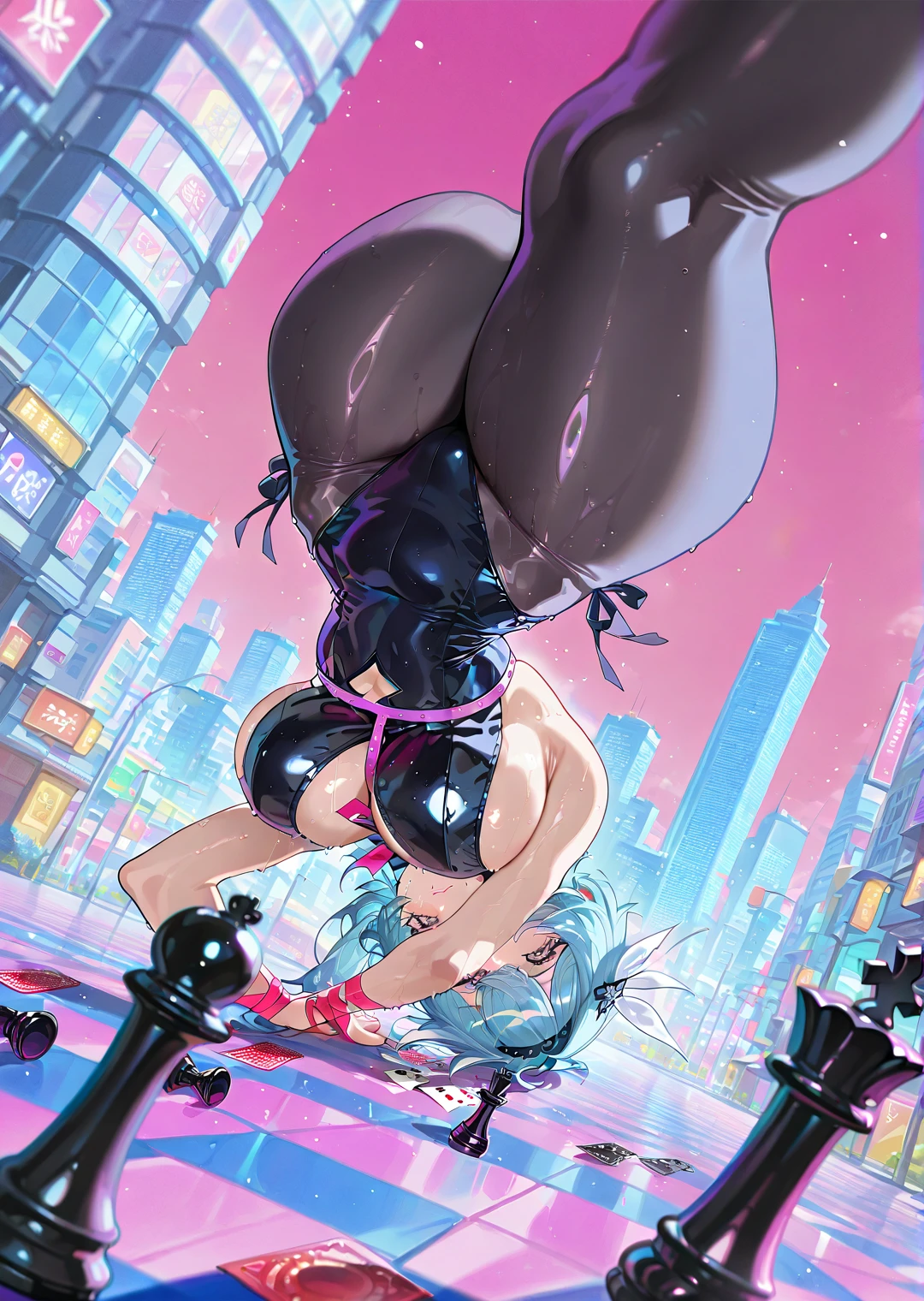 (nsfw:1.3),((City Park)), Large Breasts, jambu grass, (Very nice and beautiful:1.1), (Perfect detail:1.1), (Detailed eyes and face:1.3), (Sexy pose: 1.2), Cure Rhythm, Grey pantyhose, Brown pantyhose, pinkhair, Long Hair, Wide ponytail, Green Eyes, white choker, choker, Heart Earrings, ribbon, Cure Rhythmドレス, puffy short sleeve, brooch, Arm warmers, Wrist cuff, White boots, Knee Boots,(See-through panties:1.5),(Ribbon Bondage:1.2),(Drill in the crotch),(See-through pink panties),(Thin string panties:1.2),(Non-wet panties),(A thick rod is stuck in the pubic bone:1.2),(Spread your legs wide and fall backwards:1.2),(whole body:1.3),(From below),(Beautiful nippuru:1.3)