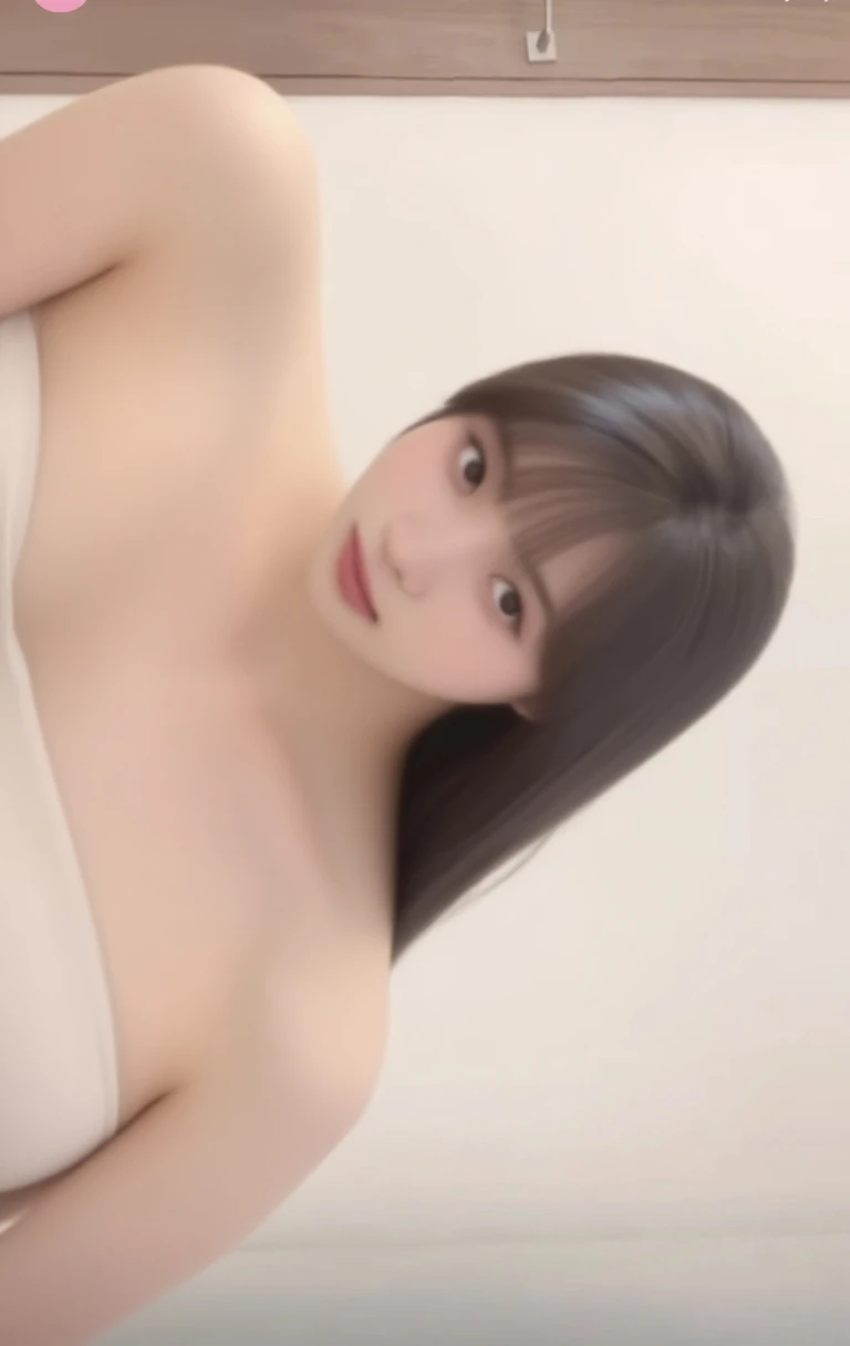 Highest quality,masterpiece,30&#39;s female idol group,Completely naked,Nipples,Dark hair color,A good friend,Nude gravure shoot,Pussy,During a break,Photo studio,smile